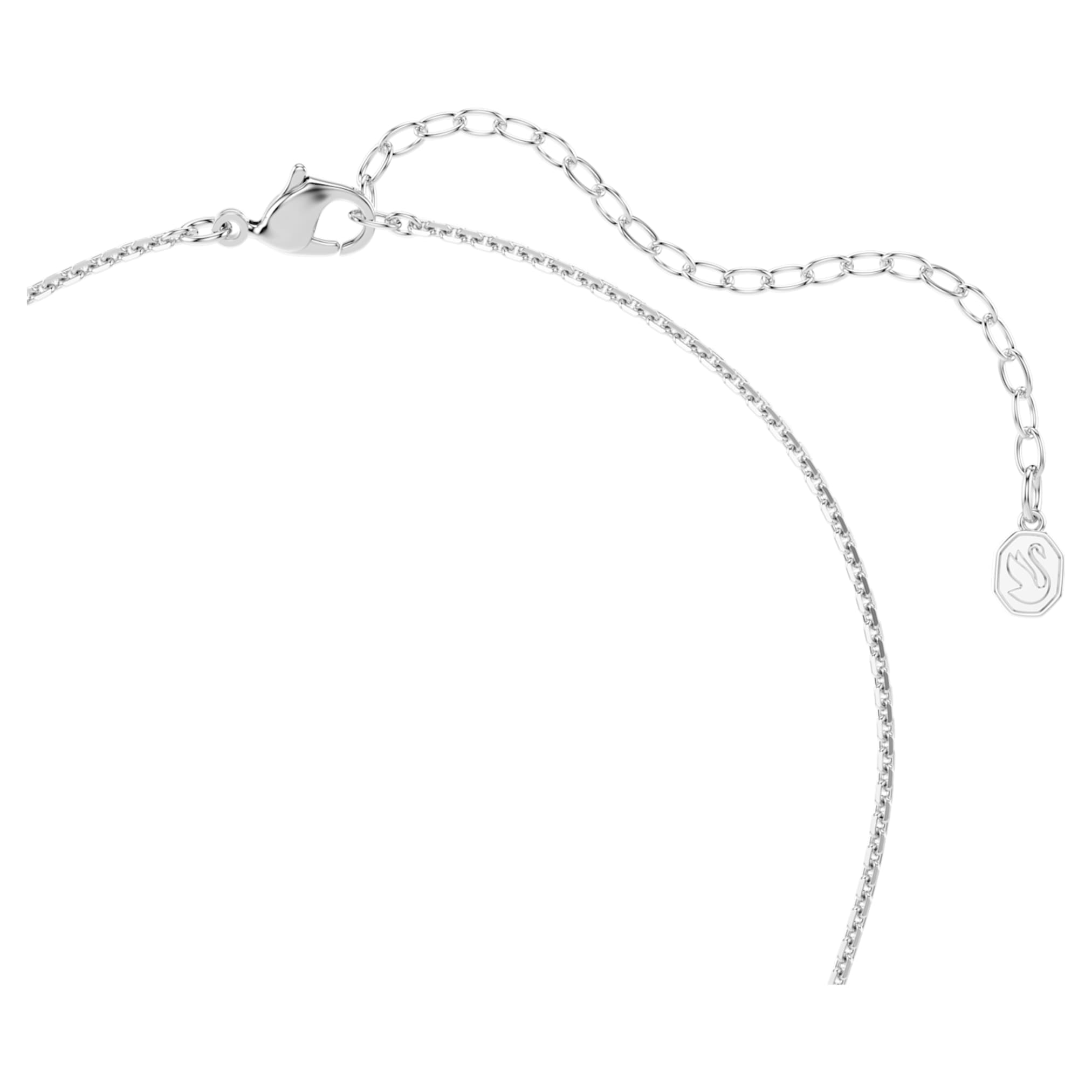 Ariana Grande x Swarovski pendant Crystal Pearl, Round cut, Flower, White, Rhodium plated