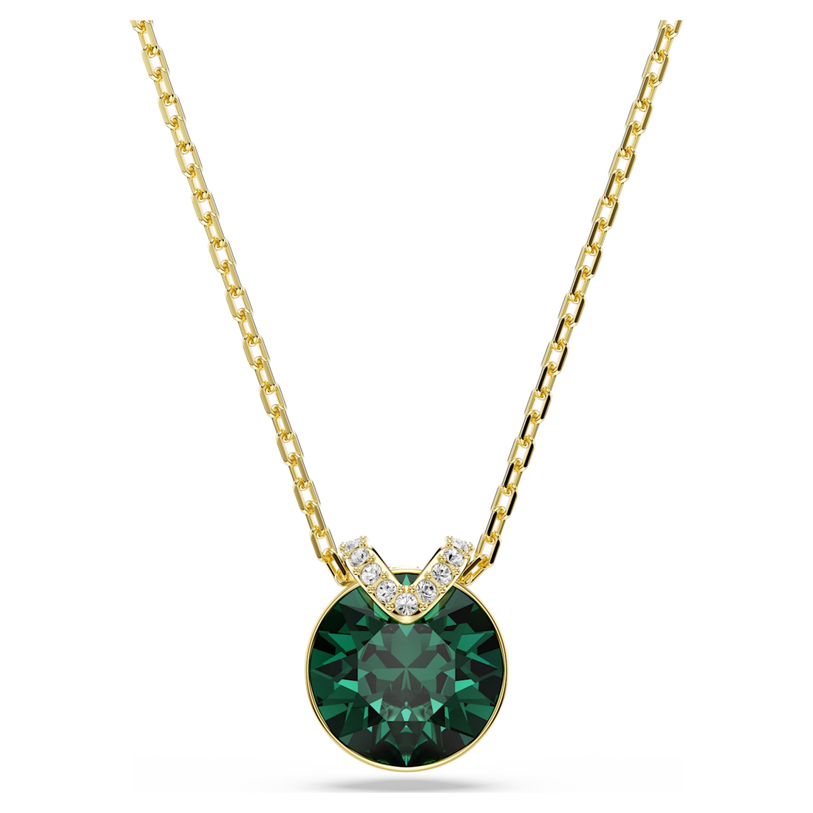 Swarovski Bella V pendant Round cut, Pink, Rhodium plated