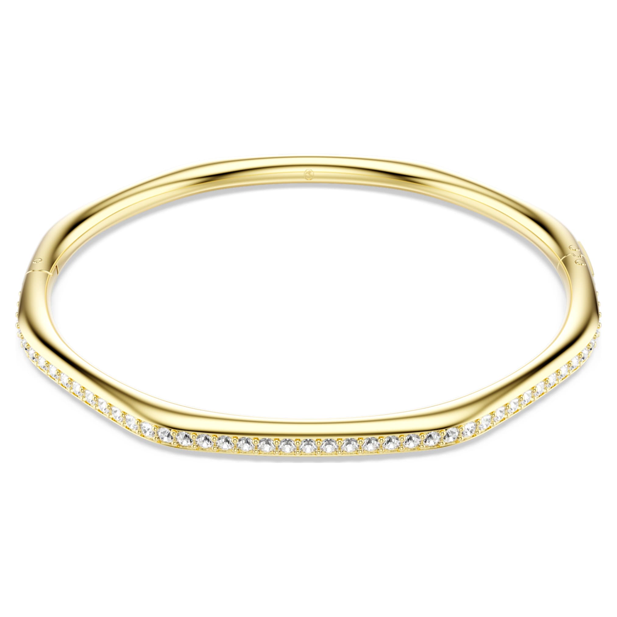 Swarovski Dextera bangle Octagon shape, Round cut, White, 18K gold finish