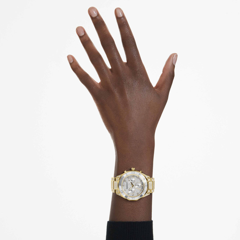 Swarovski Dextera lux watch Swiss Made, Metal bracelet, Silver tone, Stainless Steel