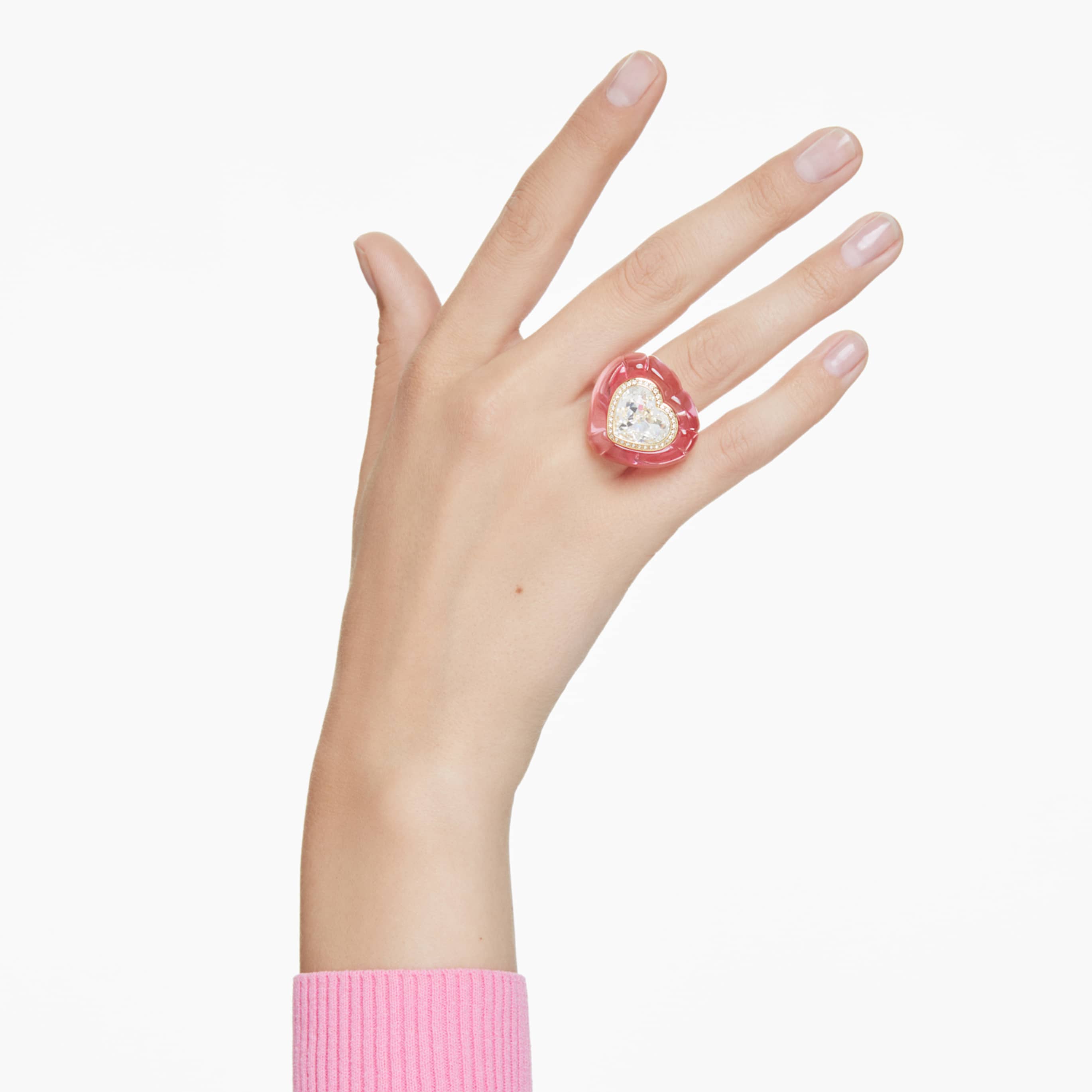 Swarovski Dulcis cocktail ring Heart cut, Pavé, Heart, Blue
