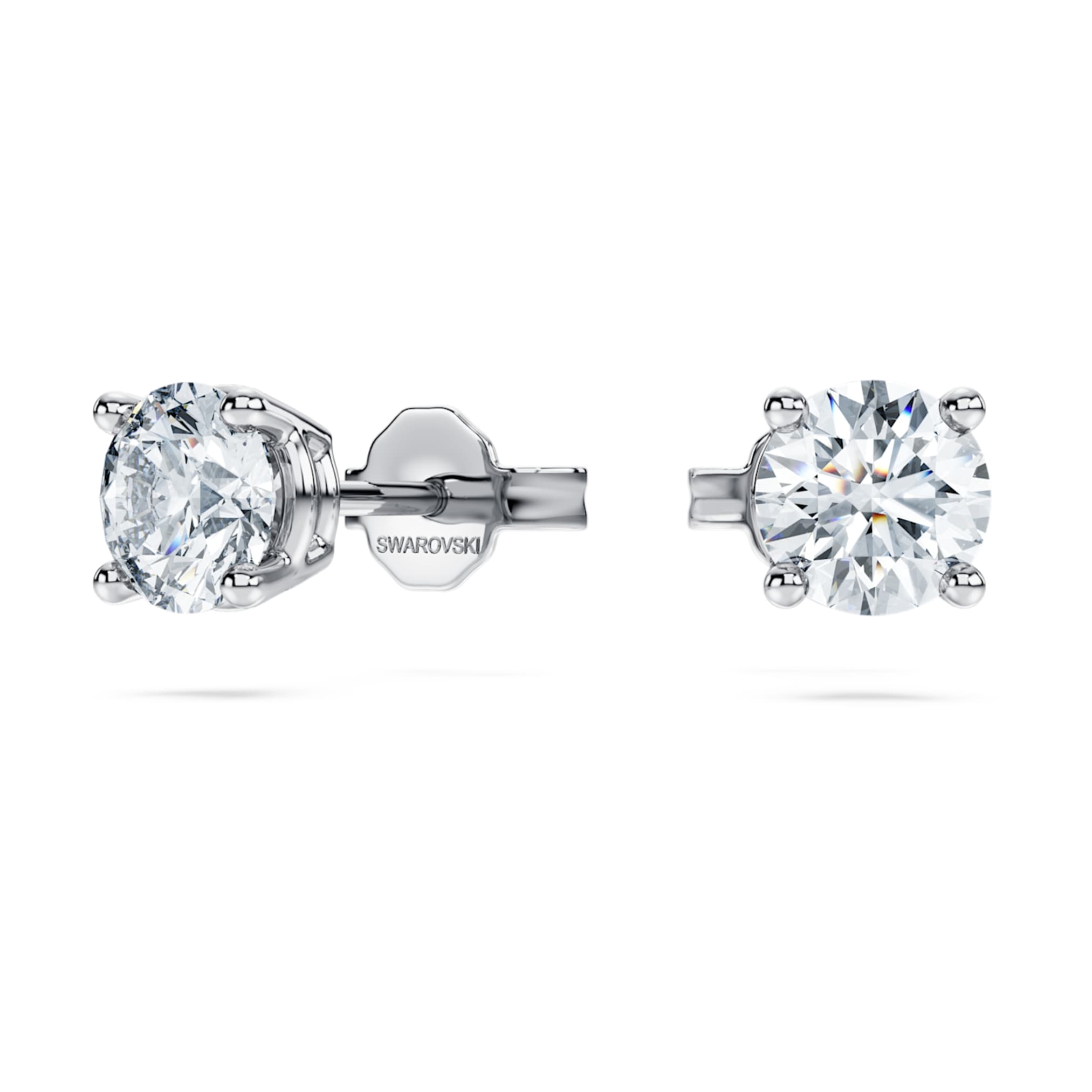 Swarovski Eternity solitaire stud earrings Lab-grown diamonds 1 ct tw, Round shape, 14K white gold