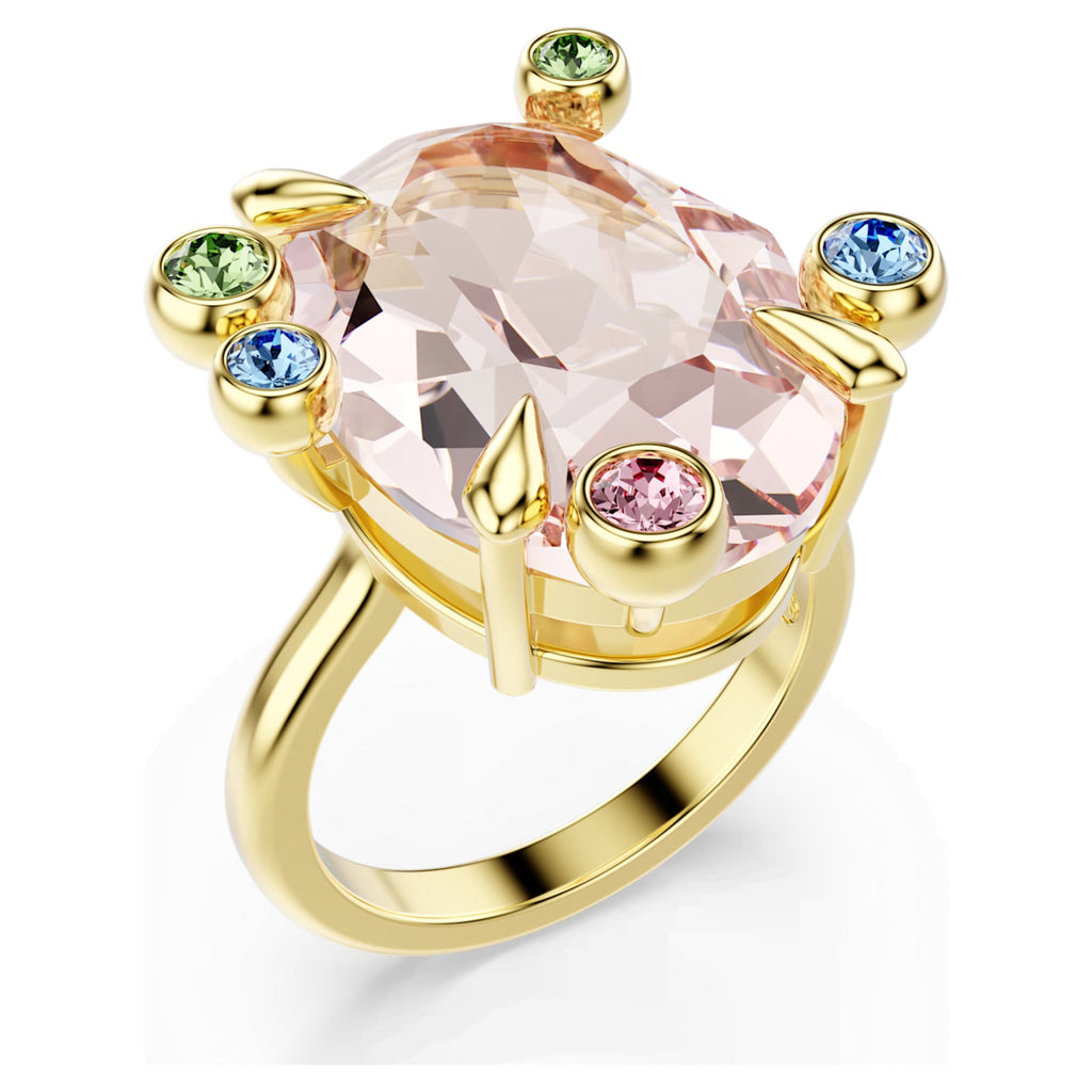 Swarovski Gema ring Set (3), Mixed cuts, Multicolored, 18K gold finish
