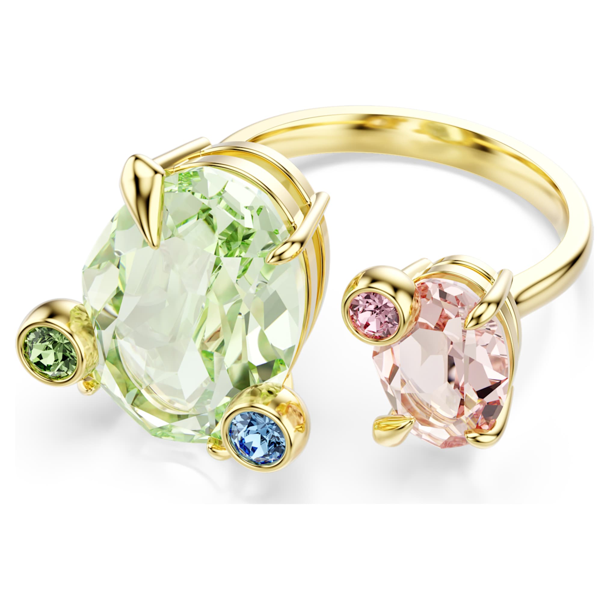Swarovski Gema ring Set (3), Mixed cuts, Multicolored, 18K gold finish