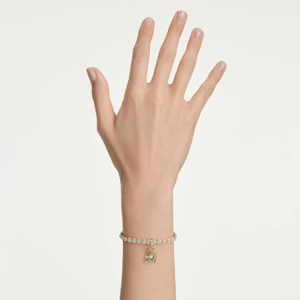 Swarovski Idyllia charm Mixed cuts, Teddy, Gold tone, 18K gold finish