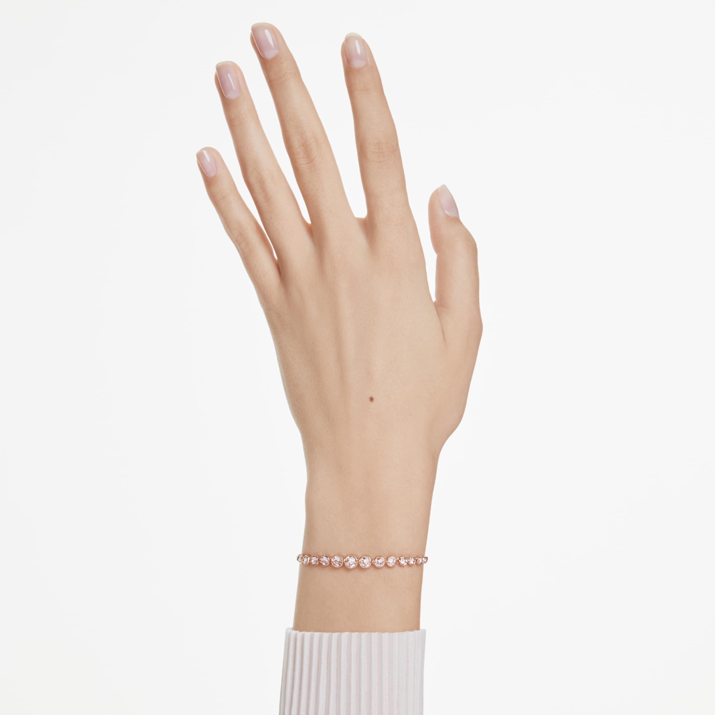 Swarovski Imber bracelet Mixed round cuts, Pink, 18K rose gold finish