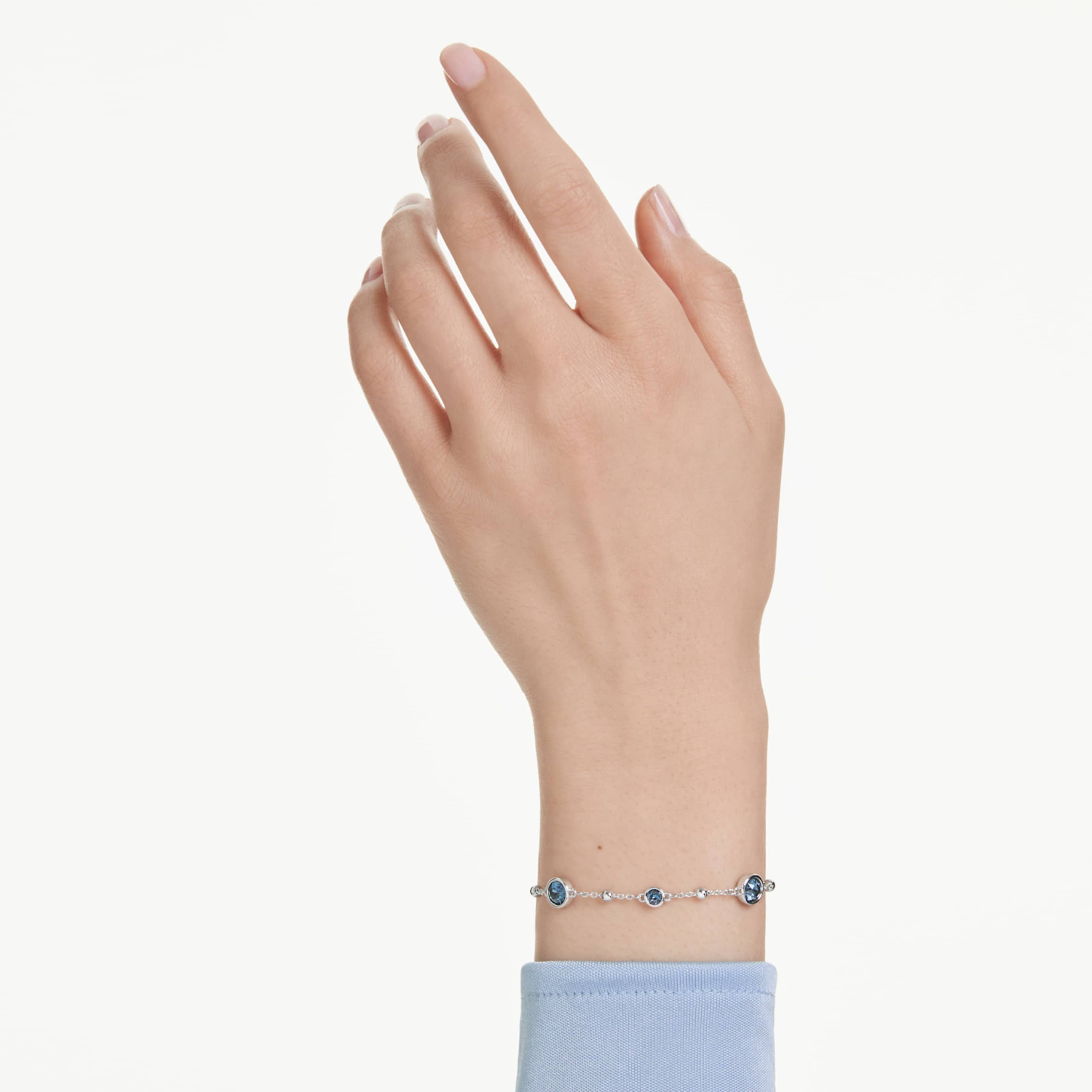 Swarovski Imber bracelet Round cut, Scattered design, White, 18K gold finish