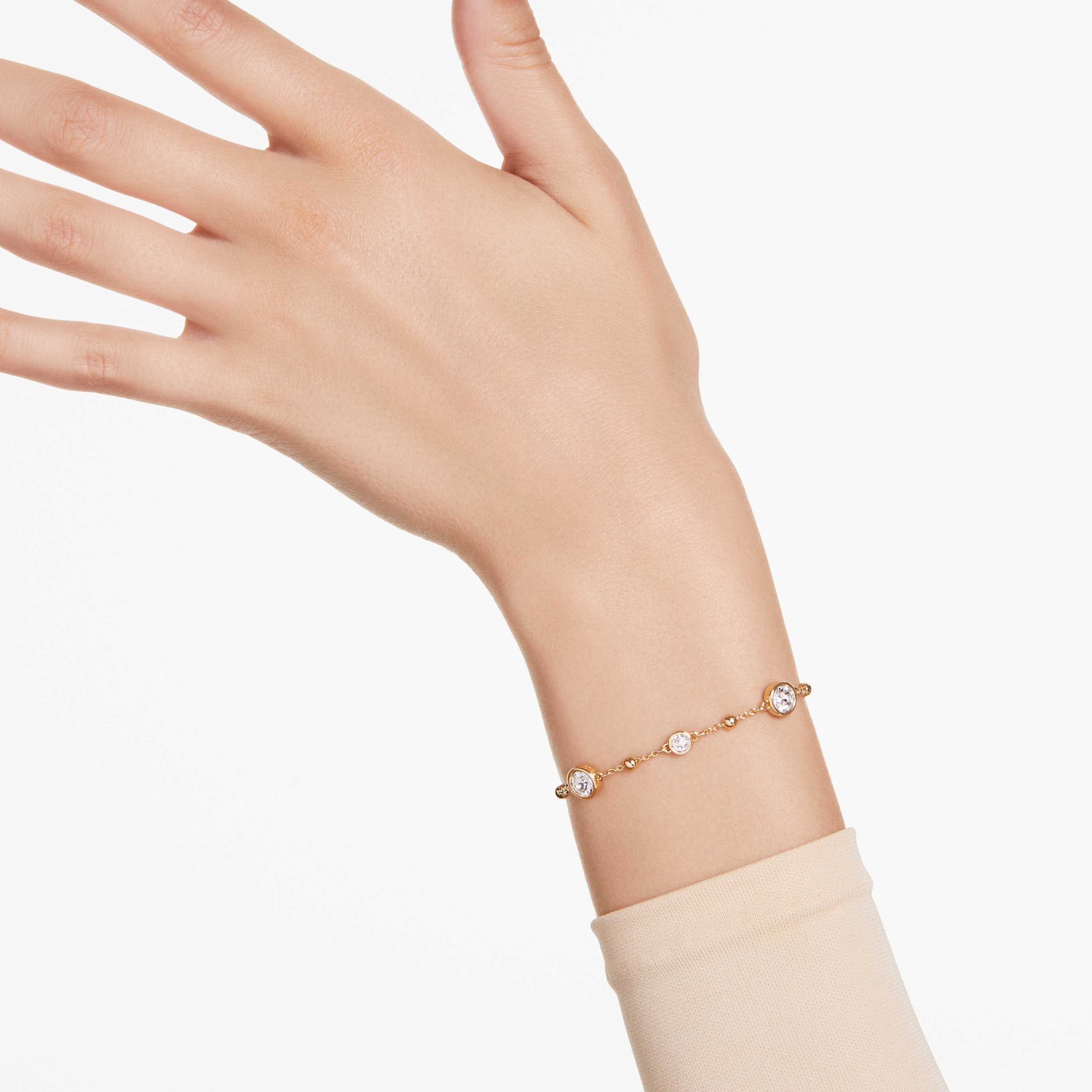 Swarovski Imber bracelet Round cut, White, 18K rose gold finish
