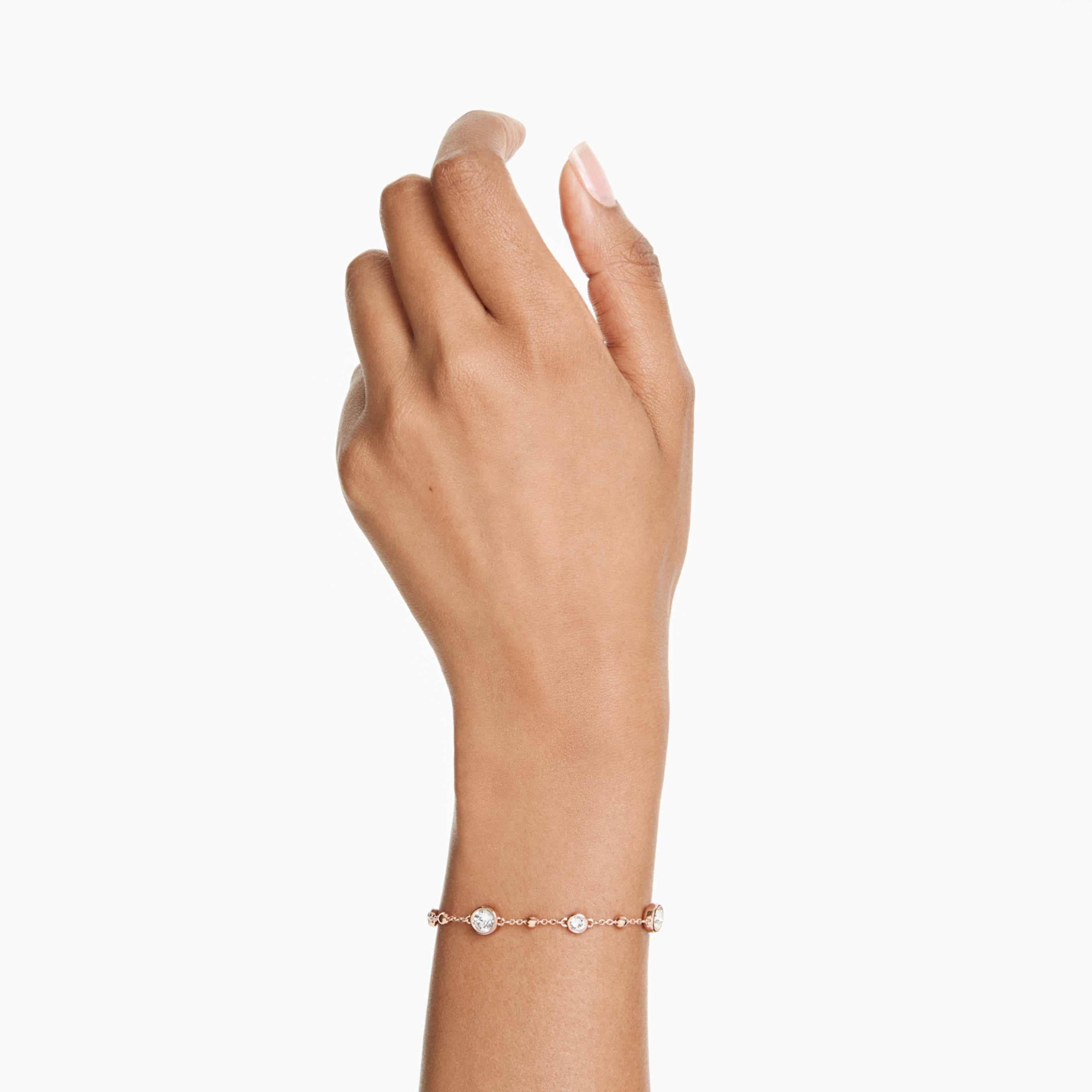 Swarovski Imber bracelet Round cut, Green, 18K gold finish