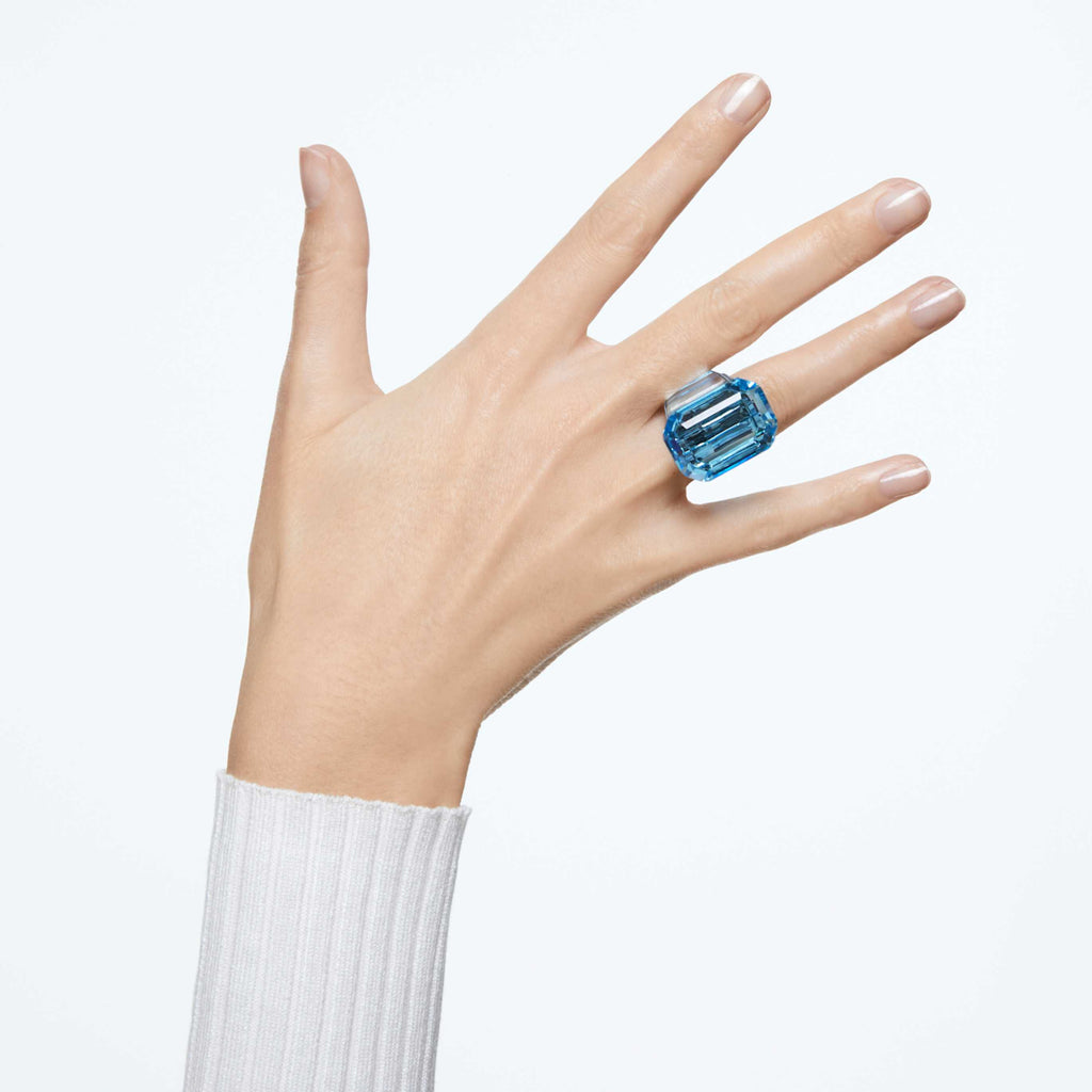 Swarovski Lucent cocktail ring Octagon cut, Blue