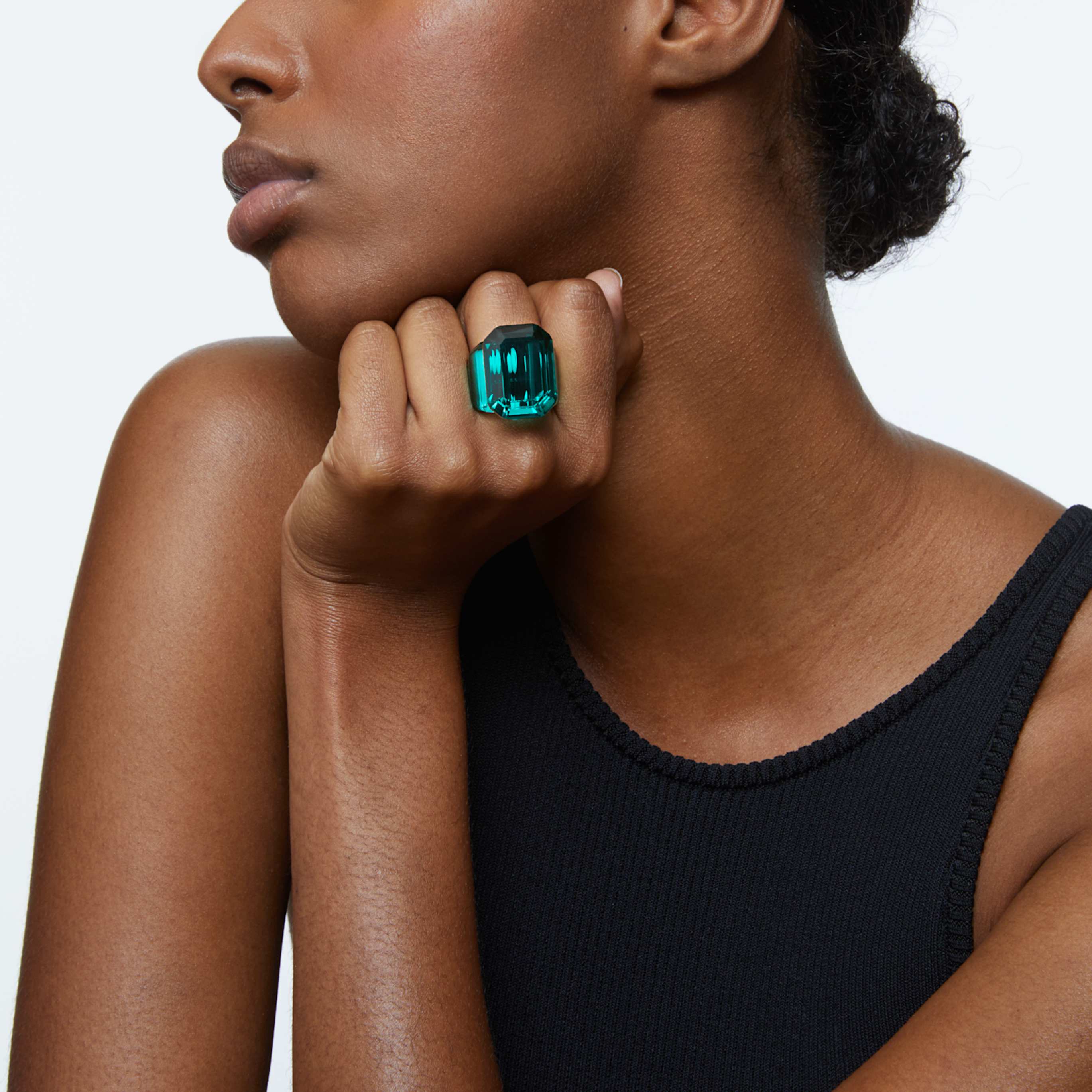Swarovski Lucent cocktail ring Octagon cut, Green