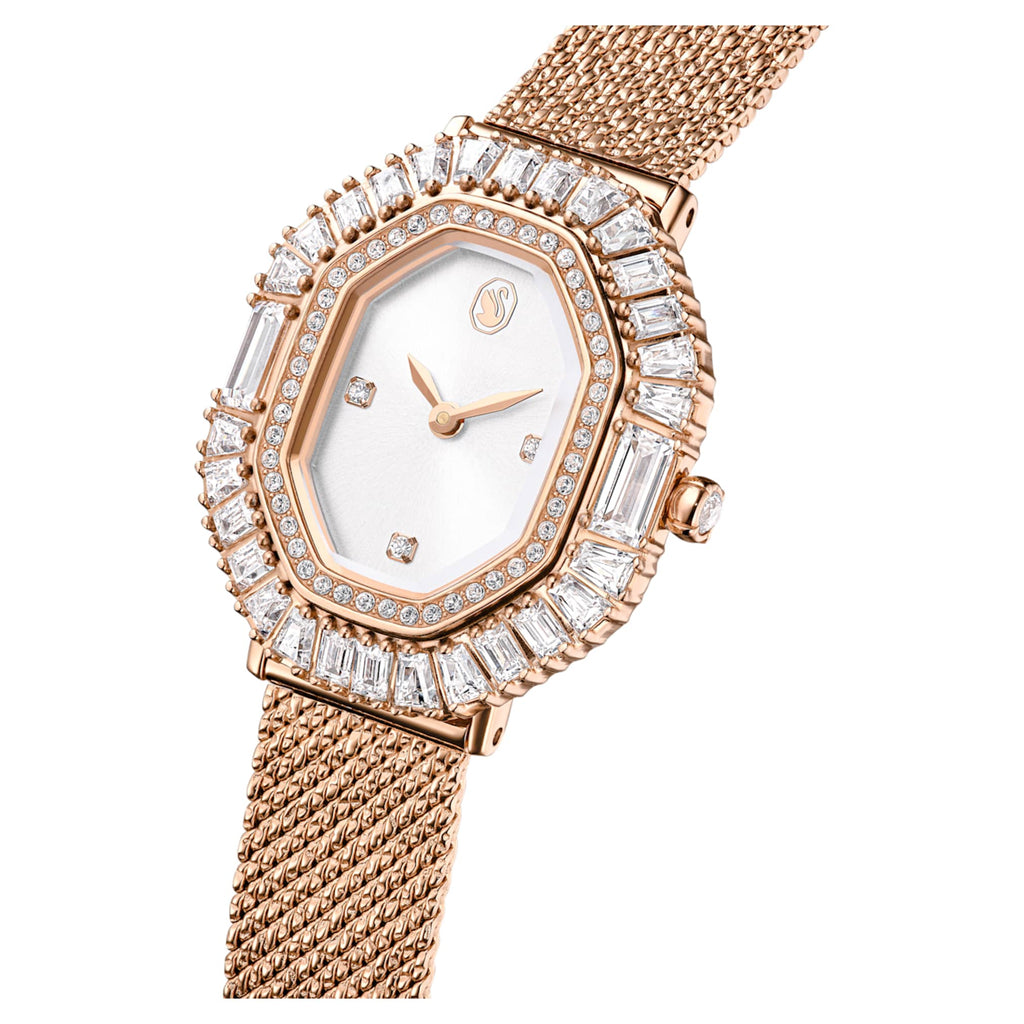 Swarovski Matrix octagon watch Metal bracelet, Rose gold tone, Rose gold-tone finish