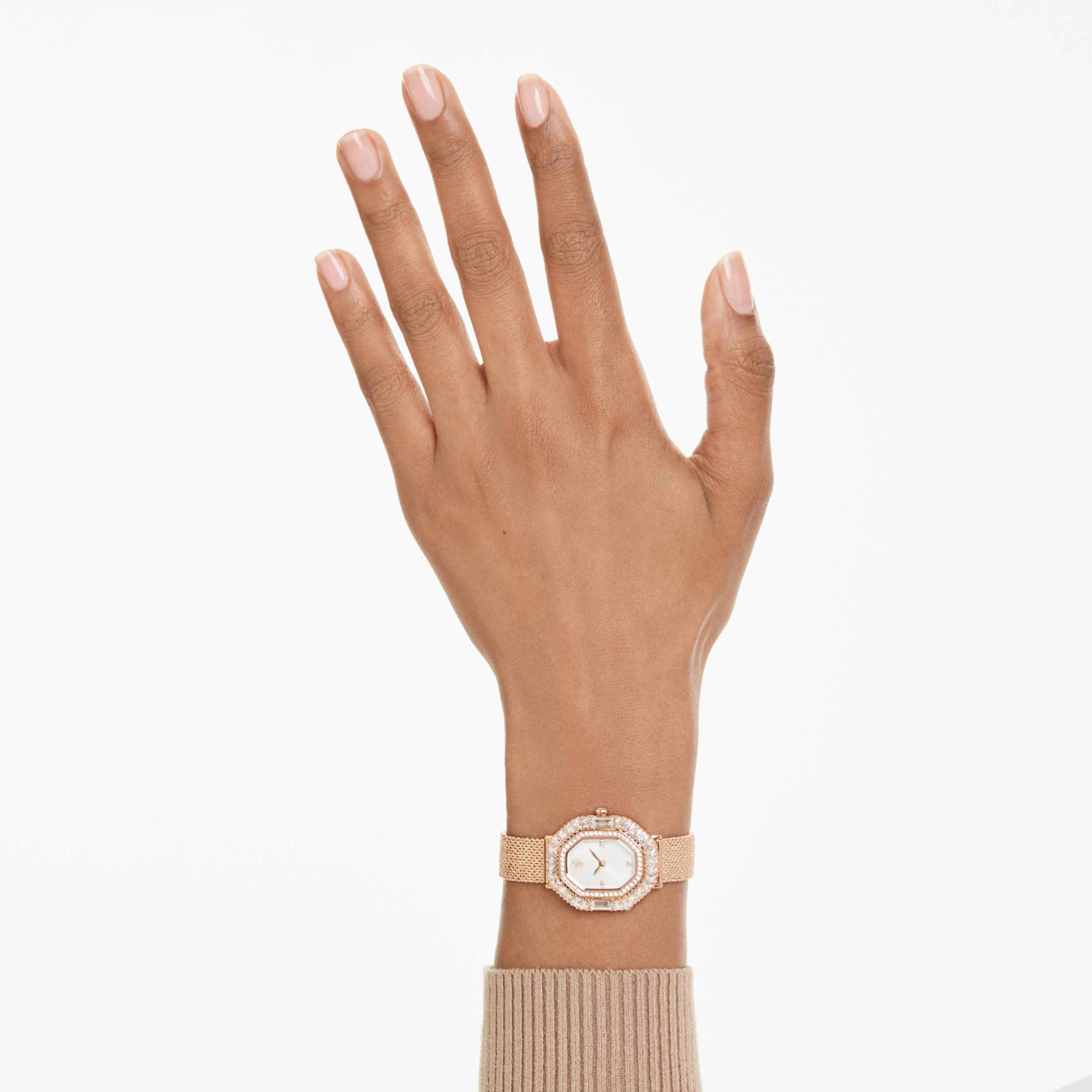 Swarovski Matrix octagon watch Metal bracelet, Rose gold tone, Rose gold-tone finish