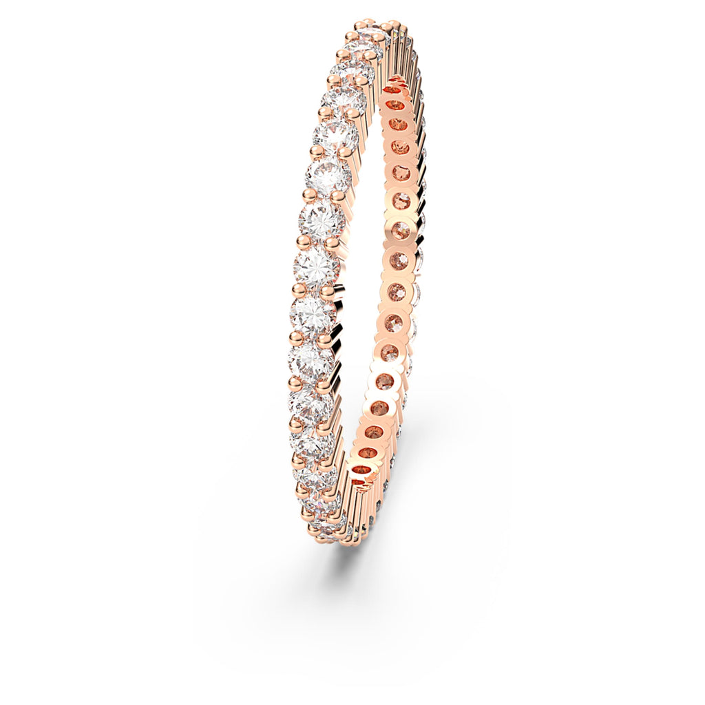 Swarovski Matrix Vittore ring Round cut, White, 18K rose gold finish