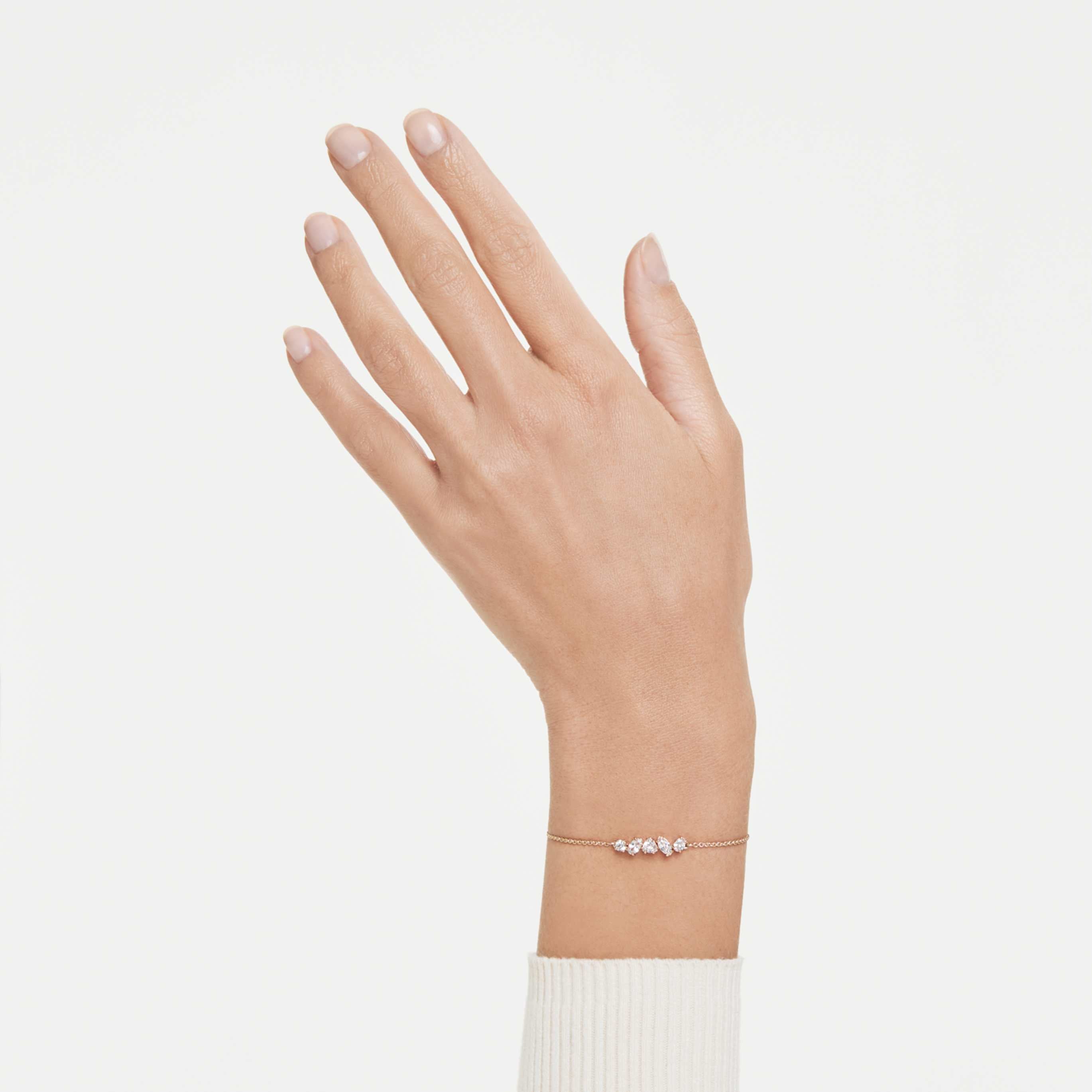 Swarovski Mesmera bracelet Mixed cuts, White, 18K rose gold finish