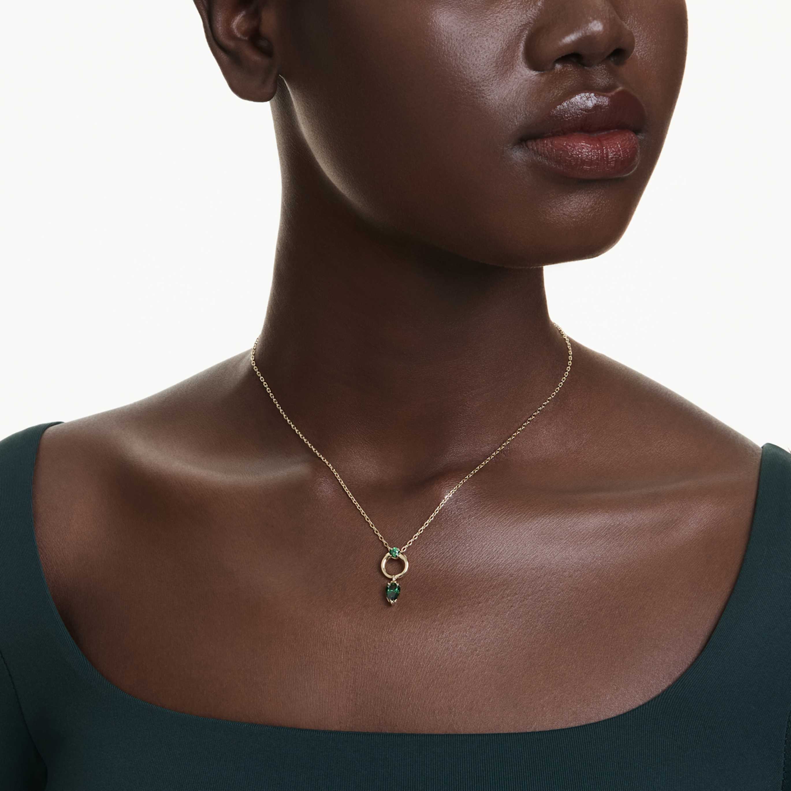 Swarovski Mesmera pendant Pear cut, White, Rhodium plated