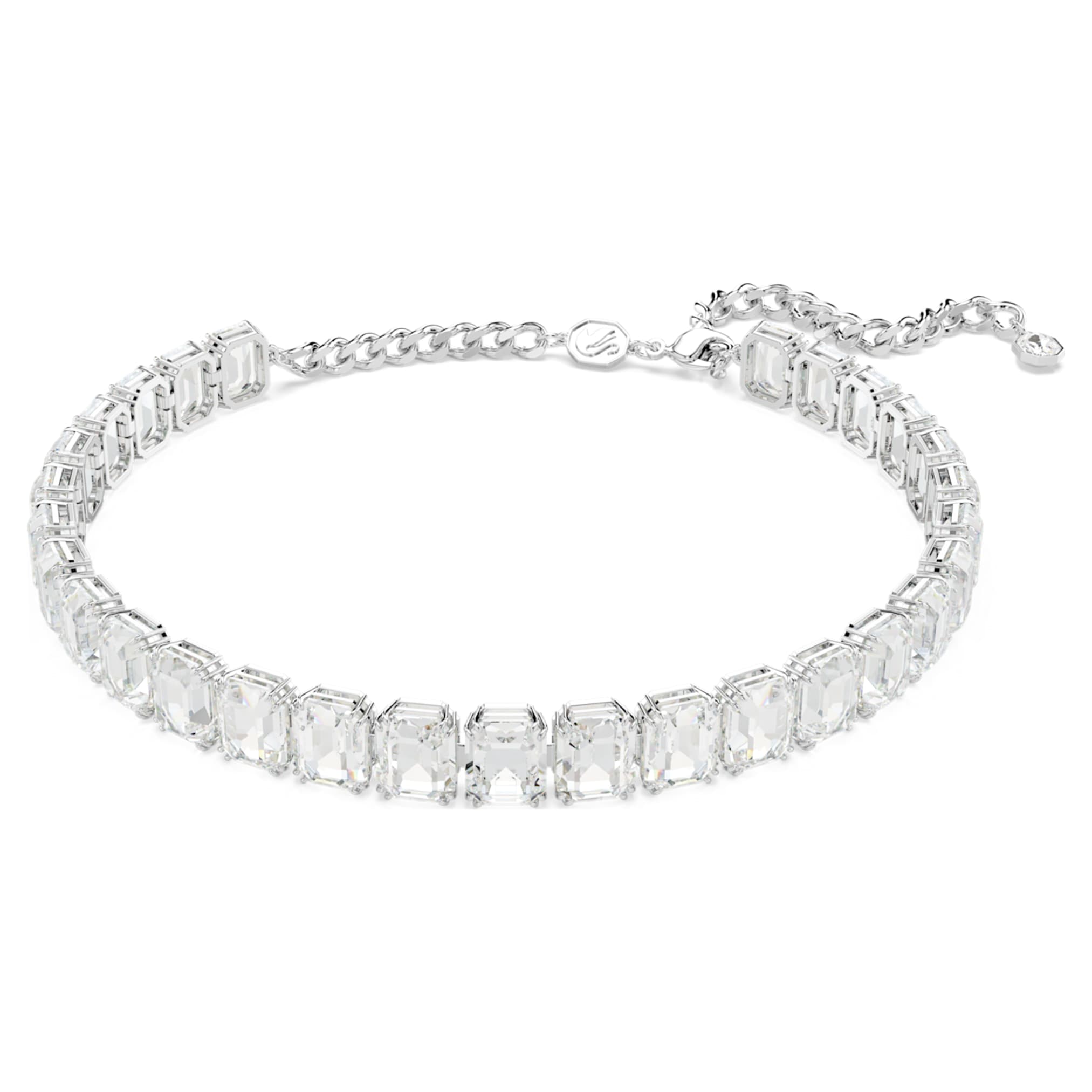 Swarovski Millenia choker Octagon cut, White, Rhodium plated
