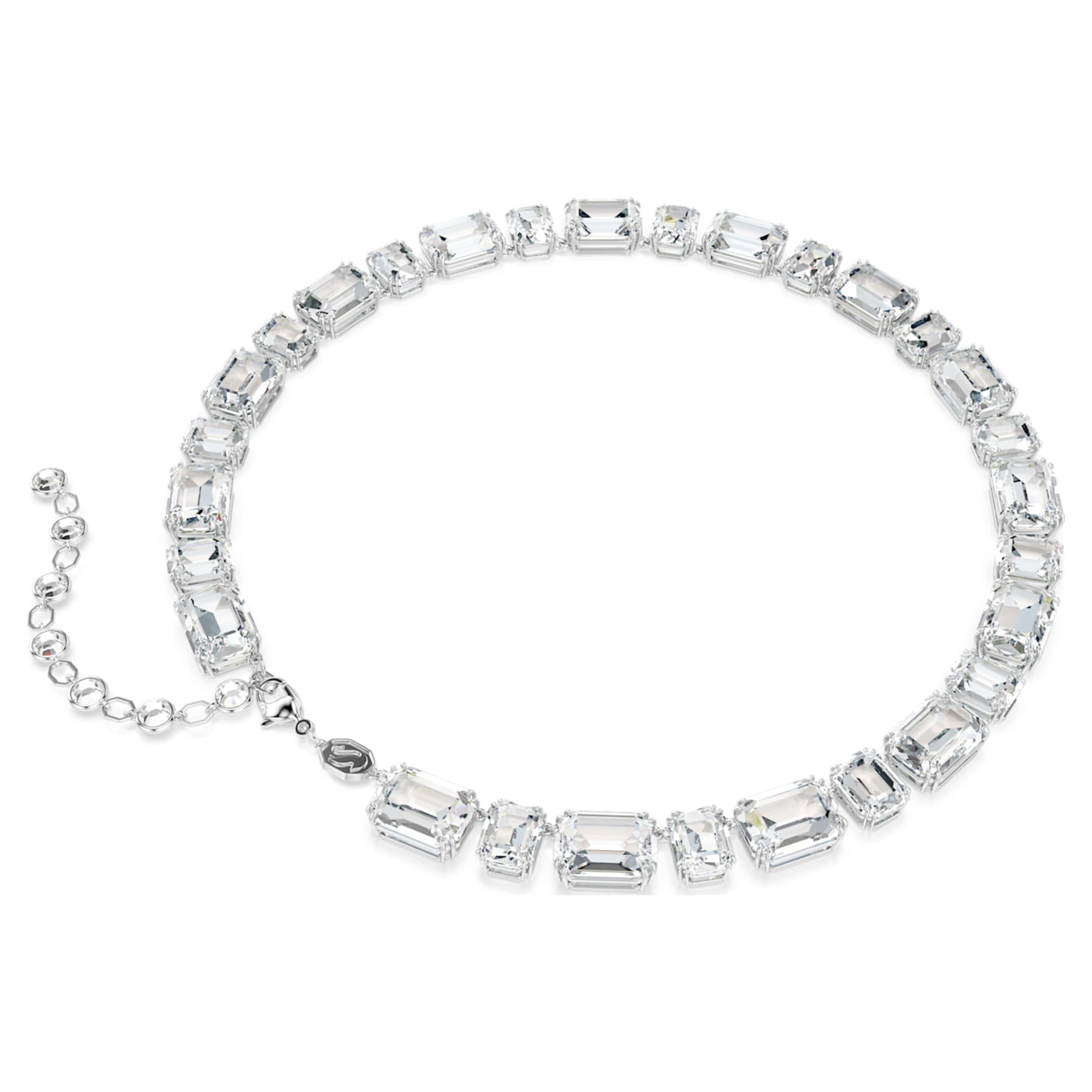 Swarovski Millenia necklace Octagon cut, White, Rhodium plated