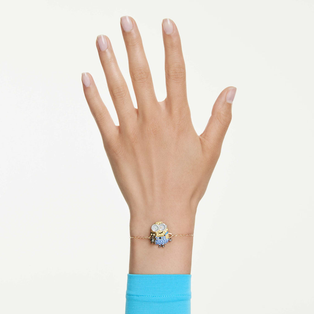 Swarovski Minions Bob bracelet Pavé, Multicolored, 18K gold finish