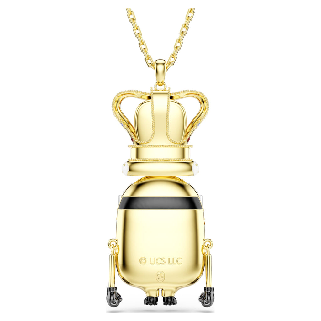 Swarovski Minions King Bob pendant Pavé, Multicolored, 18K gold finish
