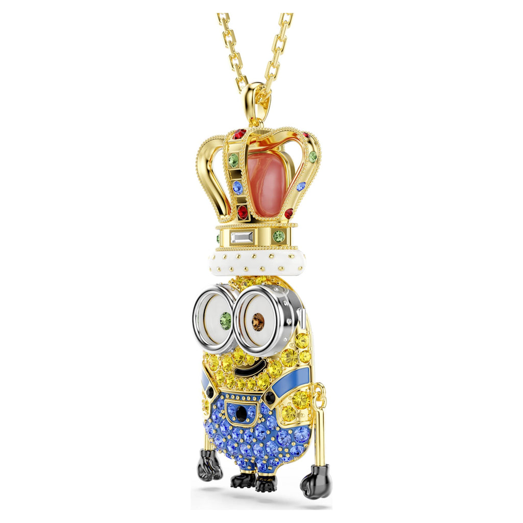 Swarovski Minions King Bob pendant Pavé, Multicolored, 18K gold finish