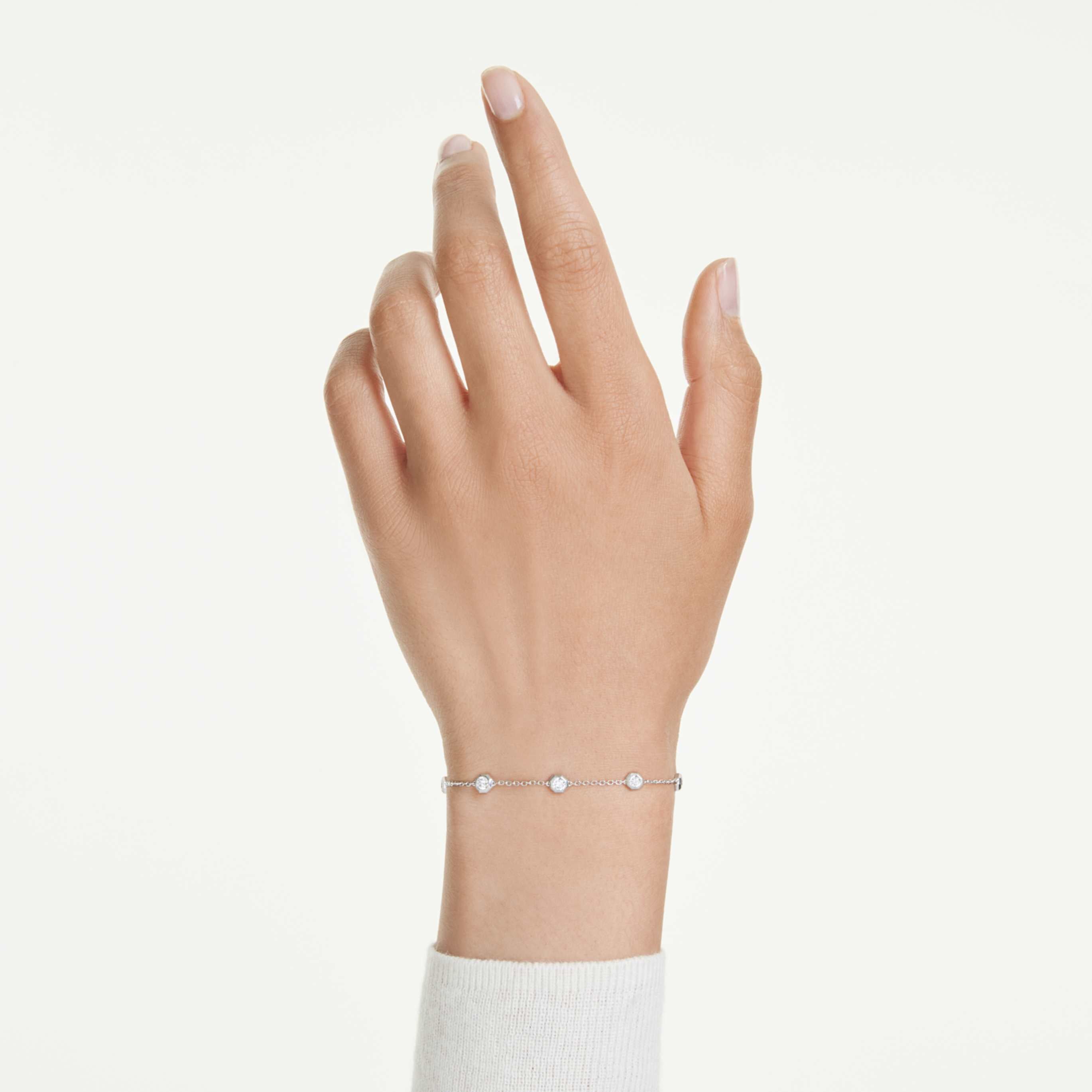 Swarovski Octagon bracelet Lab-grown diamonds 0.8 ct tw, Round shape, Sterling silver