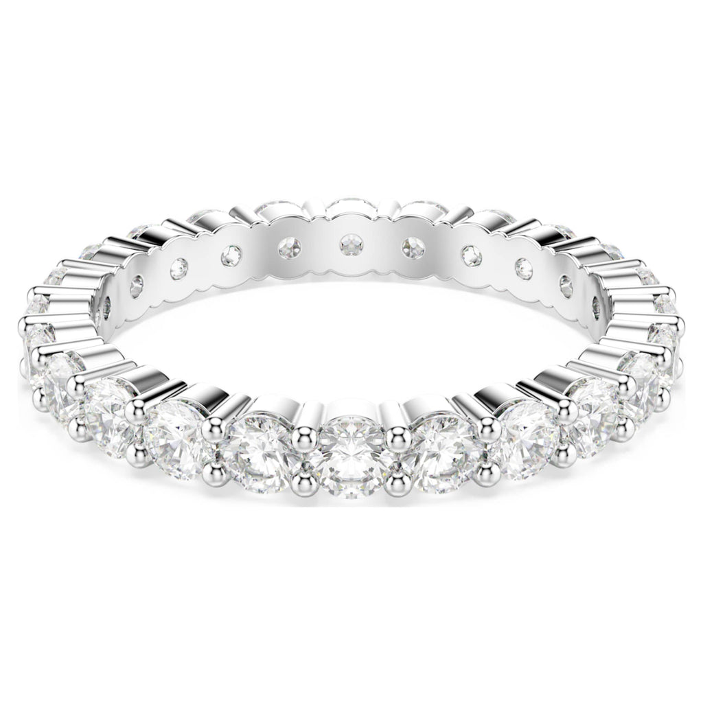 Swarovski Stilla ring Set (2), Round cut, White, Rhodium plated