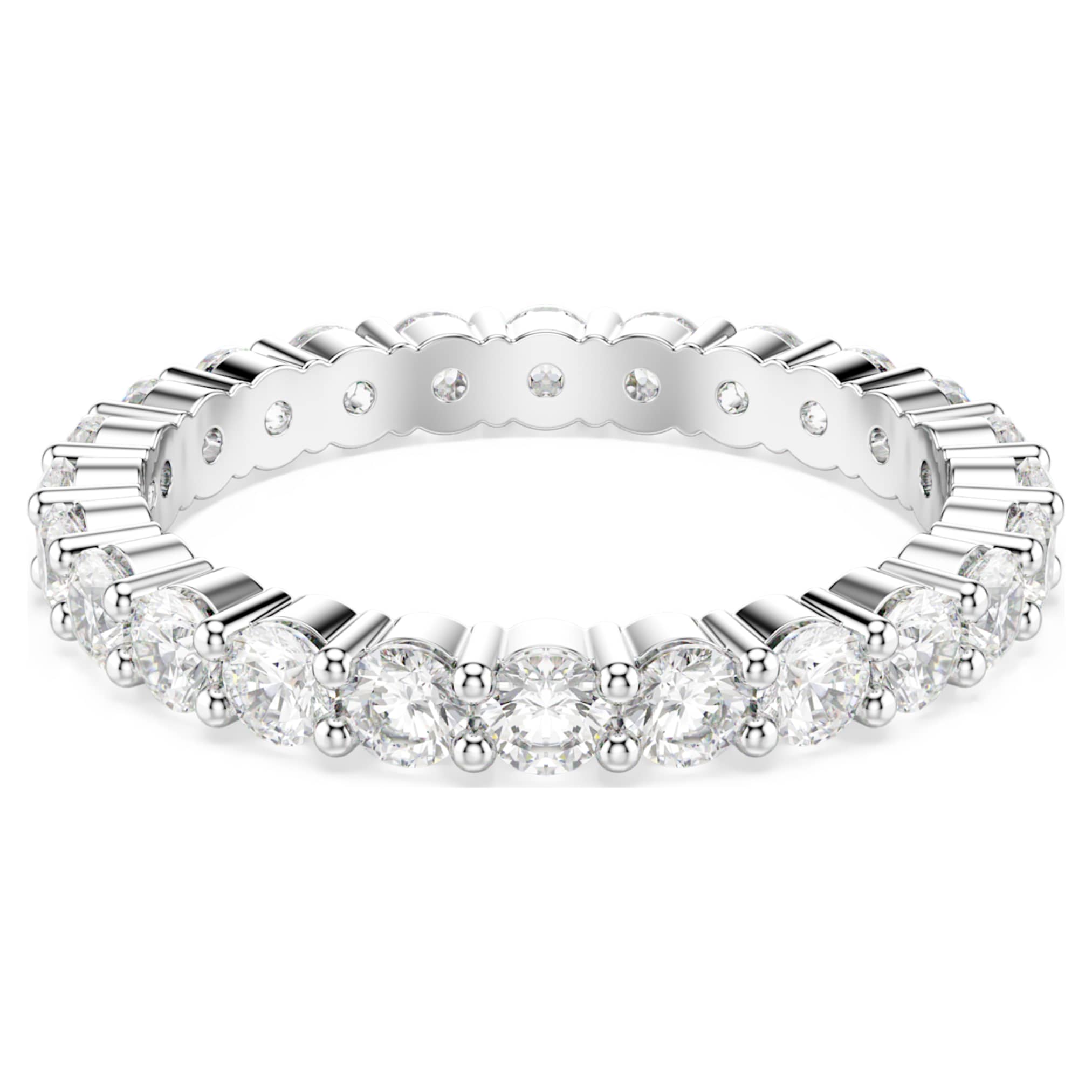 Swarovski Stilla ring Set (2), Round cut, White, Rhodium plated