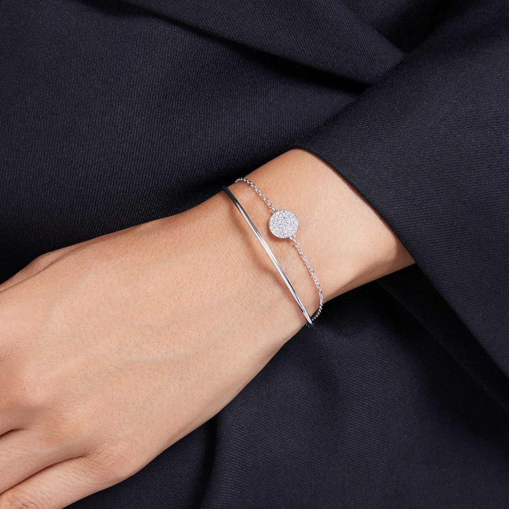 Swarovski Sublima bangle White, Rhodium plated