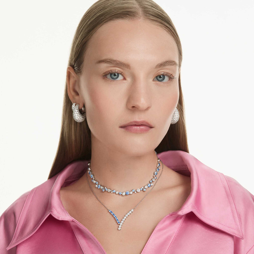 Swarovski Sublima earrings White, Rhodium plated