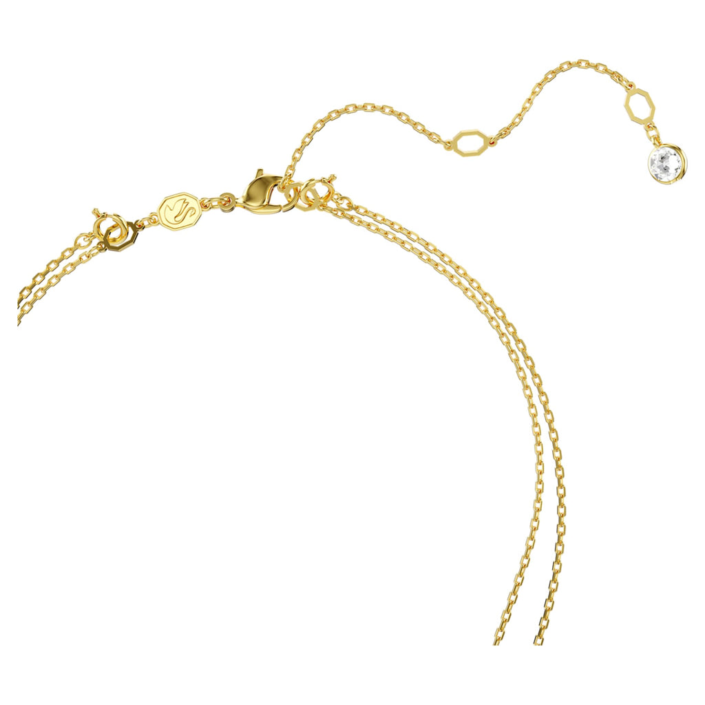 Swarovski Sublima layered pendant White, 18K gold finish