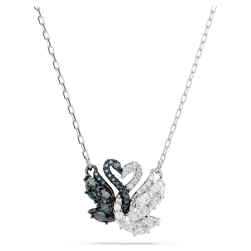 Swarovski Swan pendant Swan, Black, Mixed metal finish