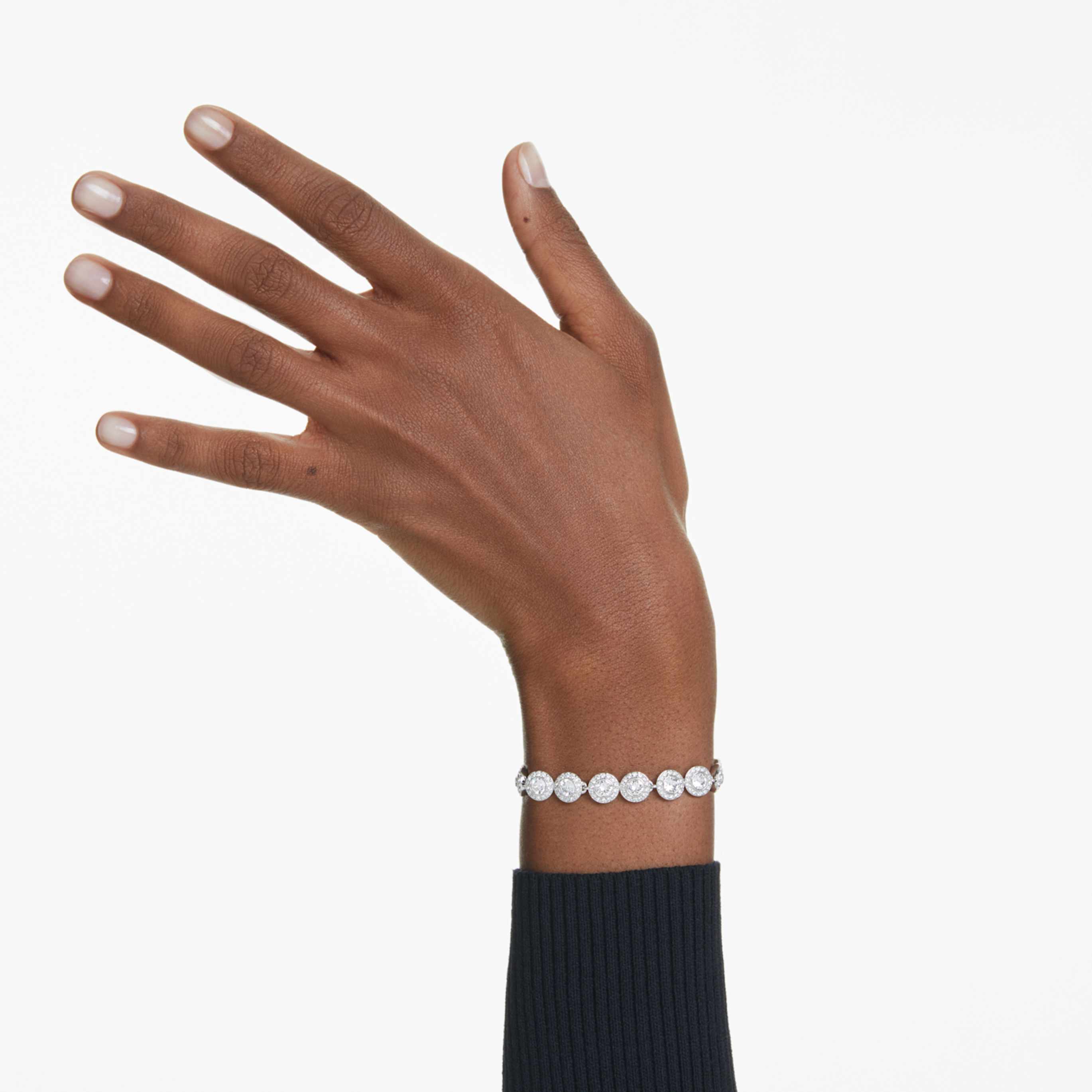 Swarovski Una Angelic bracelet Round cut, White, Rhodium plated
