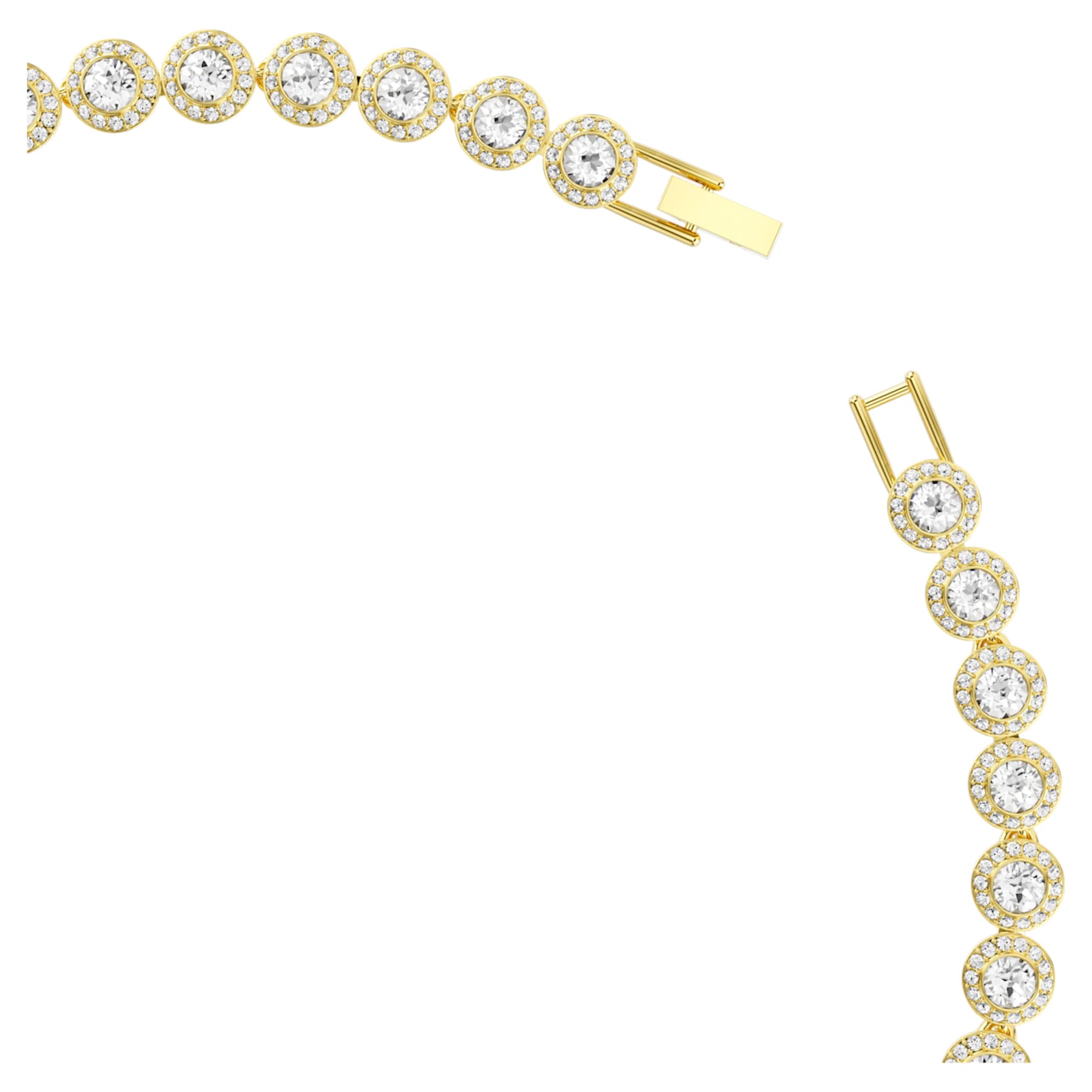 Swarovski Una Angelic necklace Round cut, White, 18K gold finish