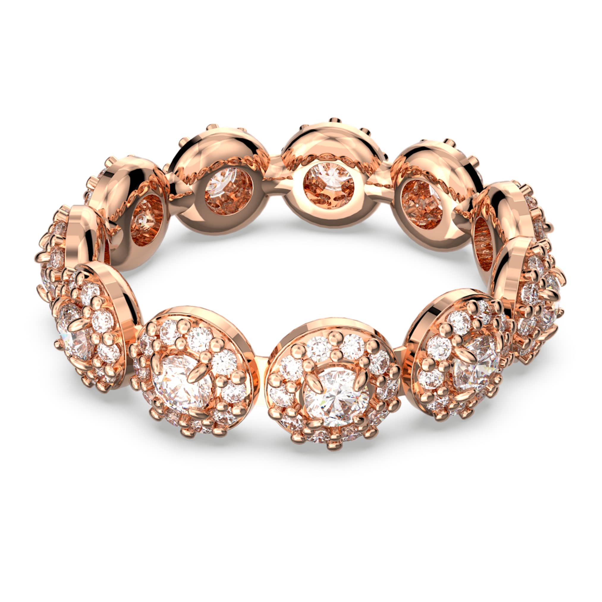 Swarovski Una Angelic ring Round cut, White, 18K rose gold finish