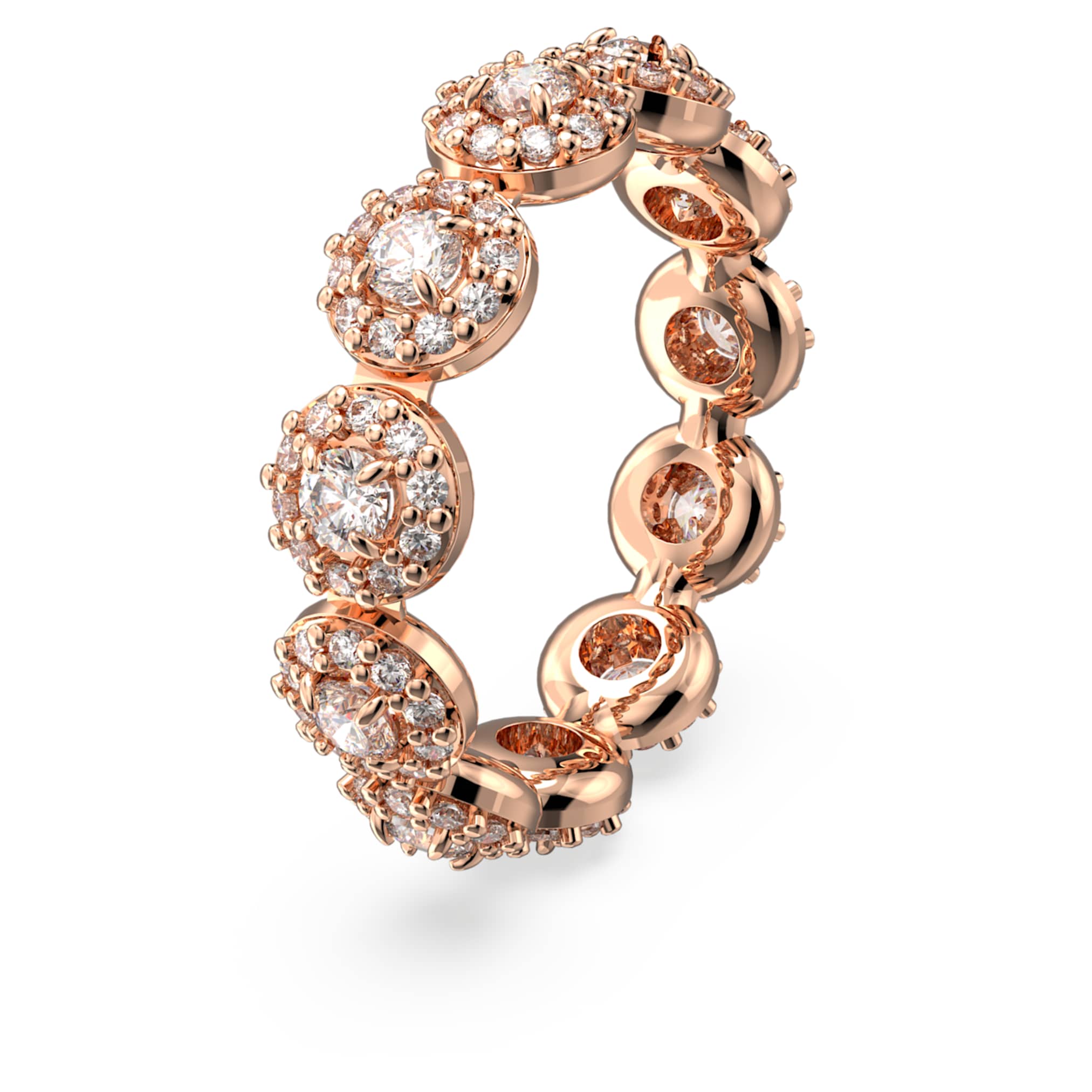 Swarovski Una Angelic ring Round cut, White, 18K rose gold finish