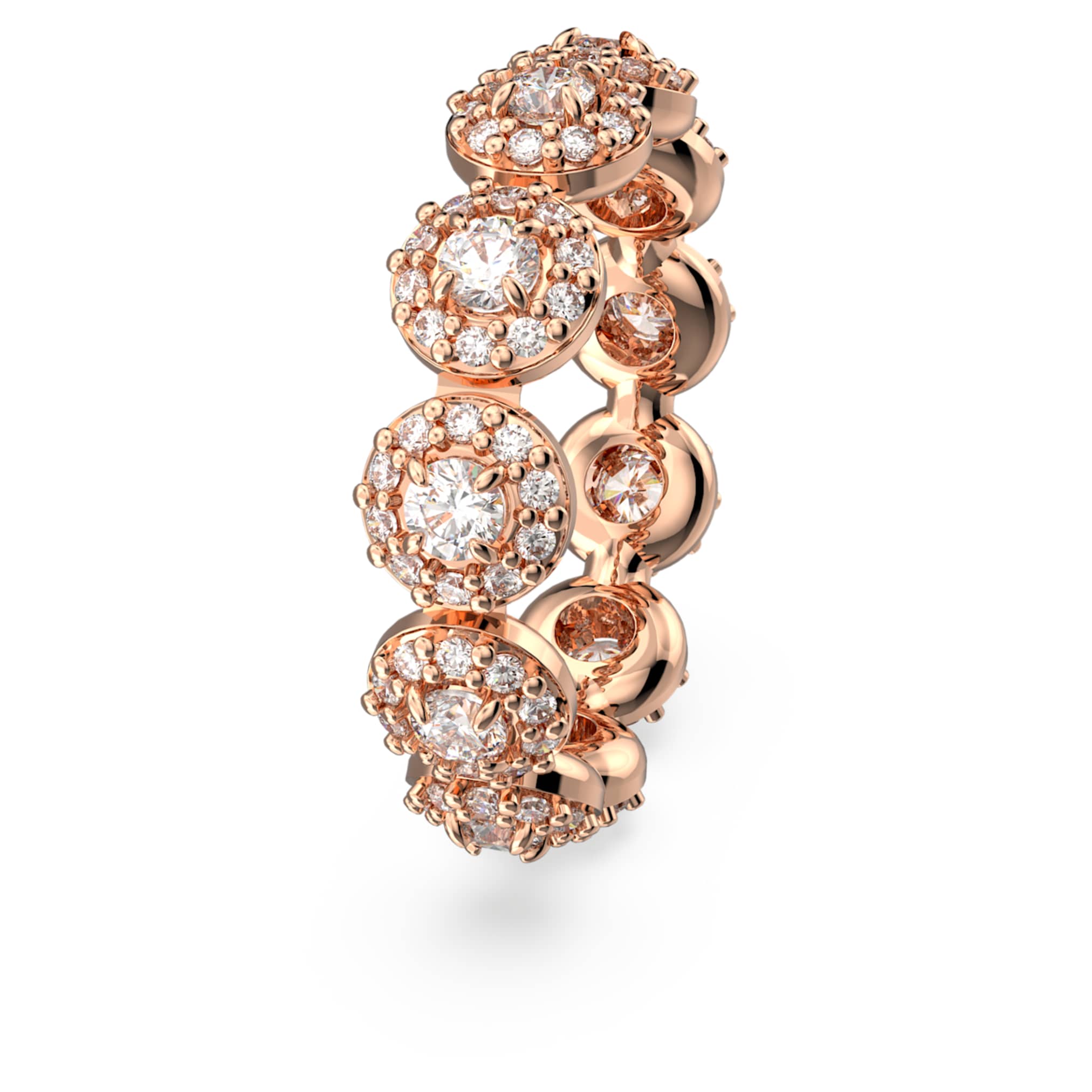 Swarovski Una Angelic ring Round cut, White, 18K rose gold finish