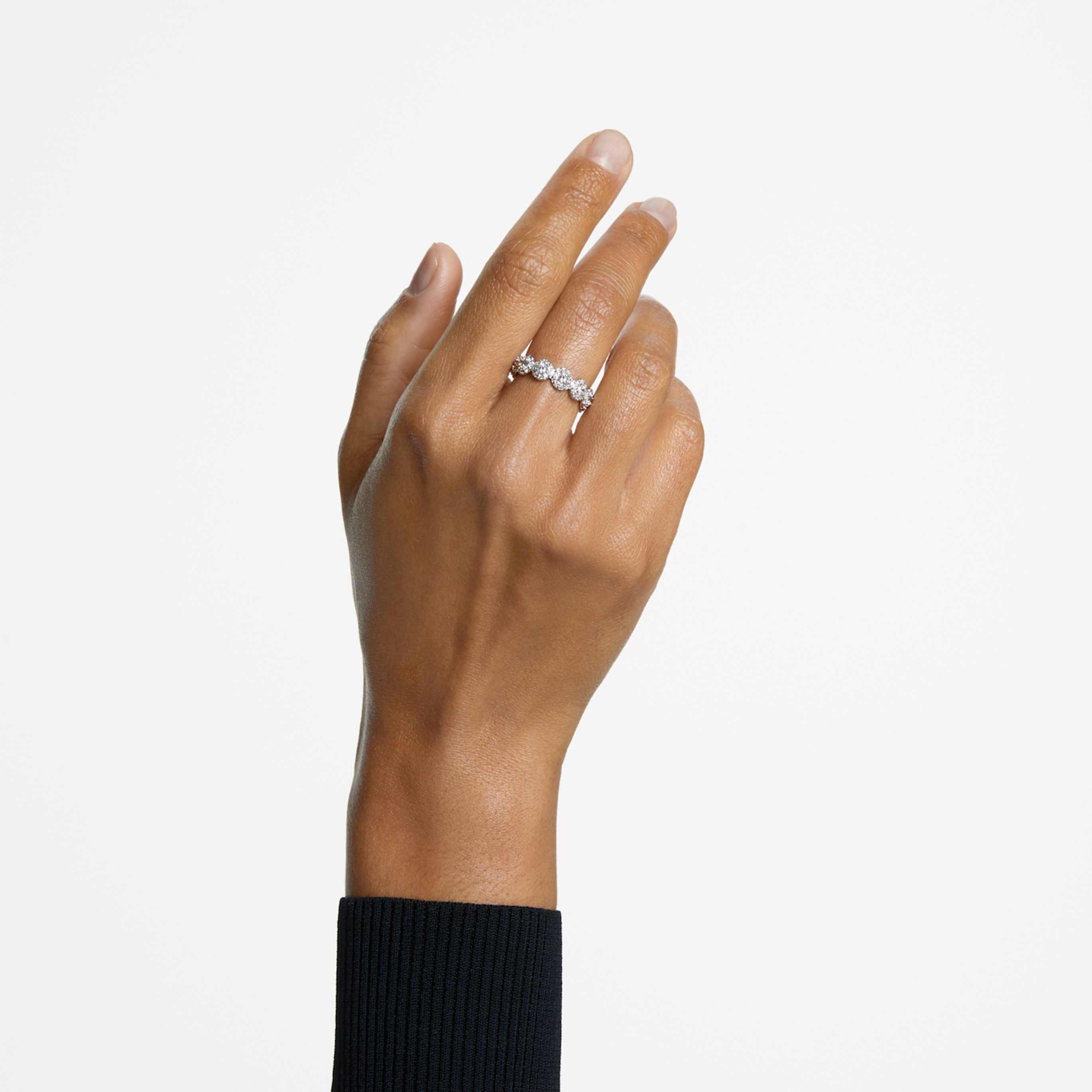 Swarovski Una Angelic ring Round cut, White, 18K rose gold finish