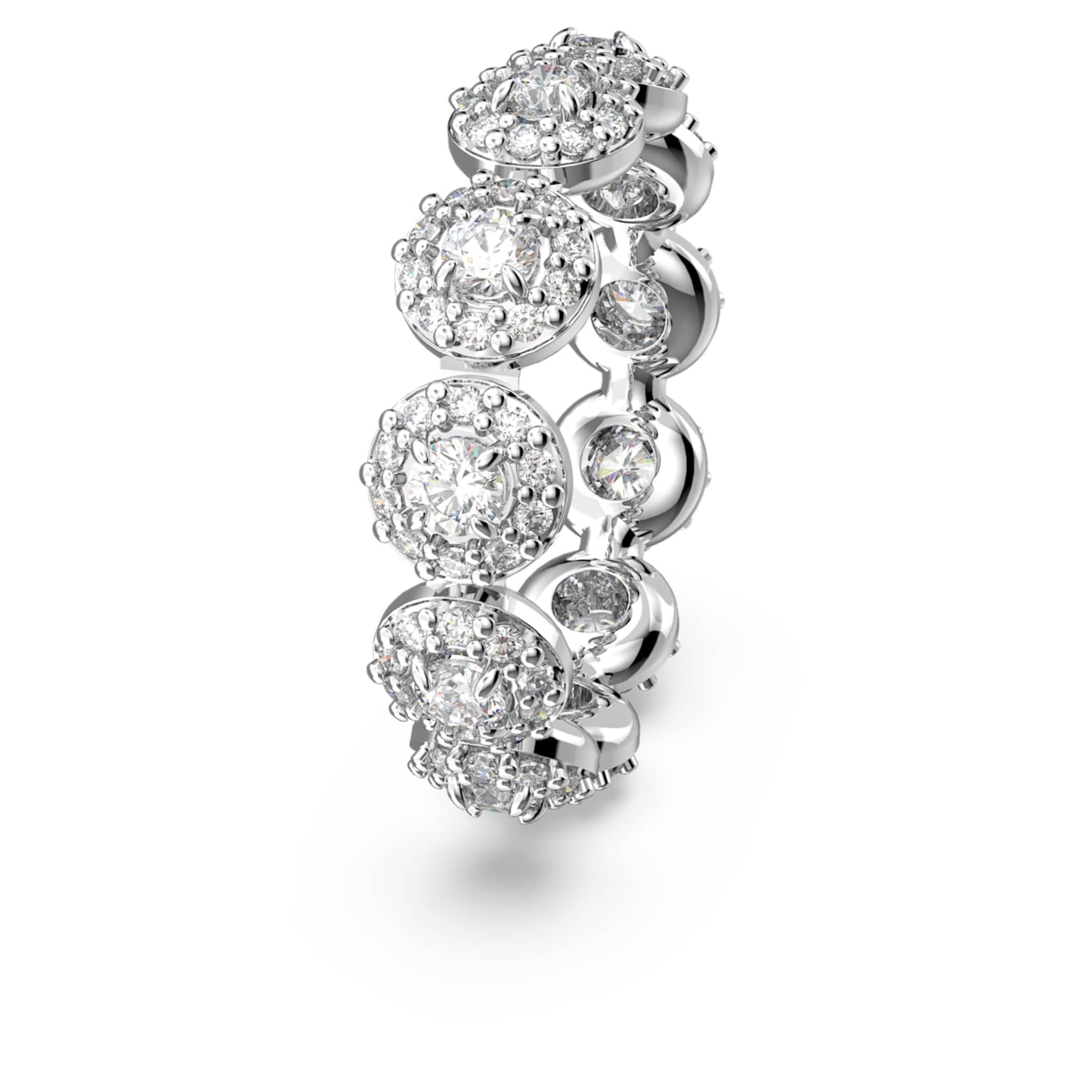 Swarovski Una Angelic ring Round cut, White, Rhodium plated