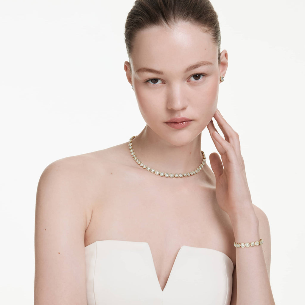Swarovski Una Angelic set Set (3), Round cut, White, Rhodium plated