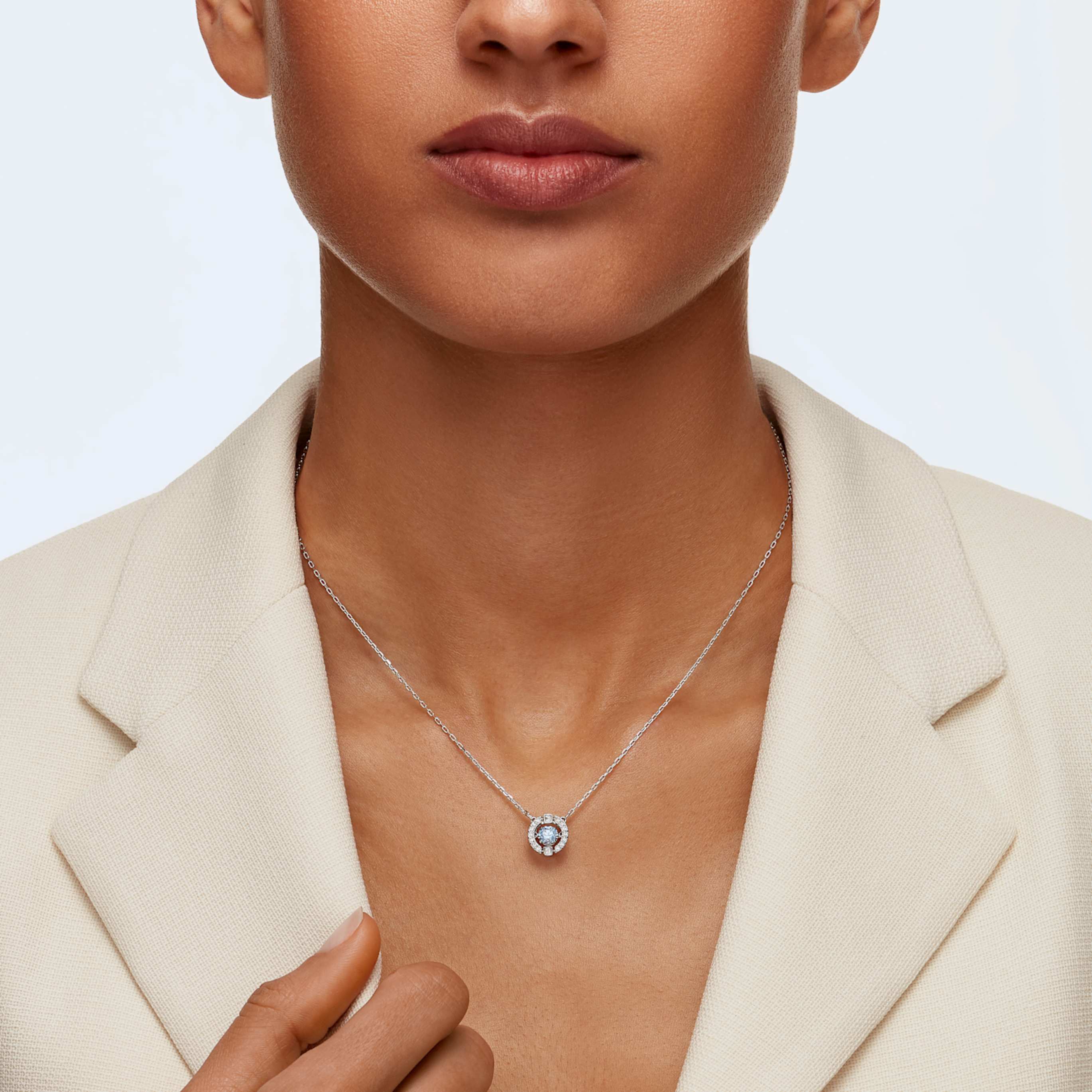 Swarovski Una Angelic pendant Mixed cuts, White, 18K gold finish