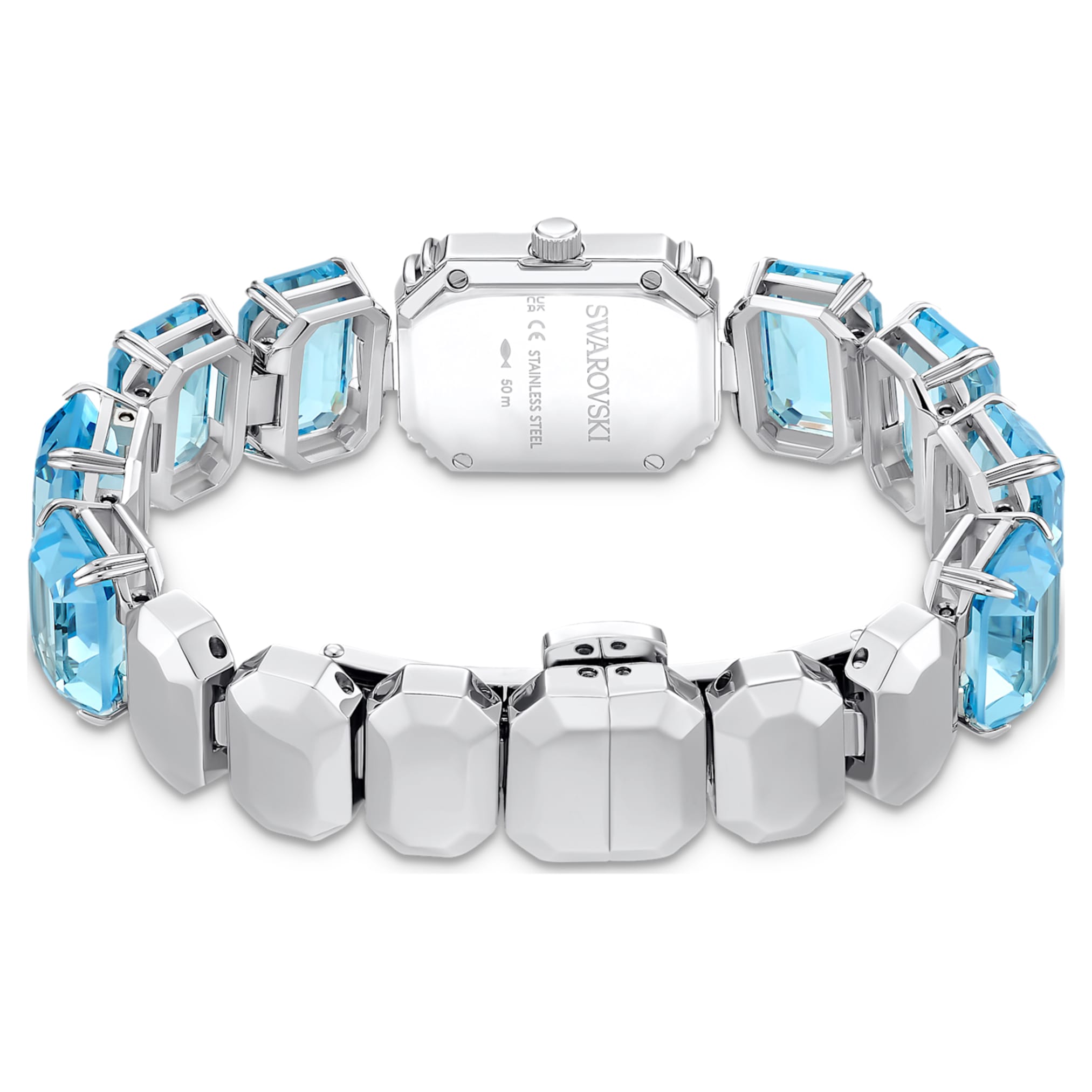 Swarovski Watch Octagon cut bracelet, Blue, Stainless steel