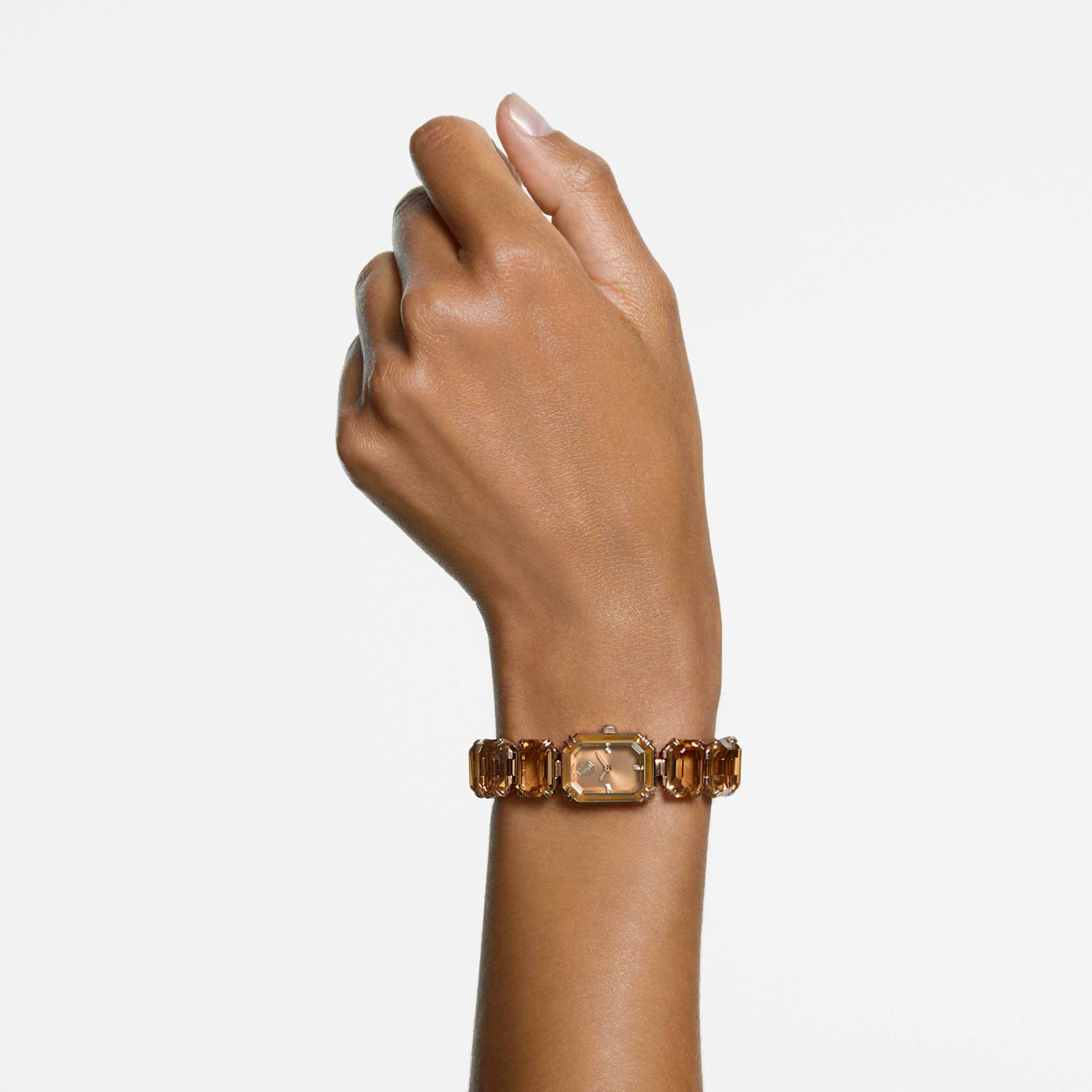 Swarovski Watch Octagon cut bracelet, Purple, Champagne gold-tone finish