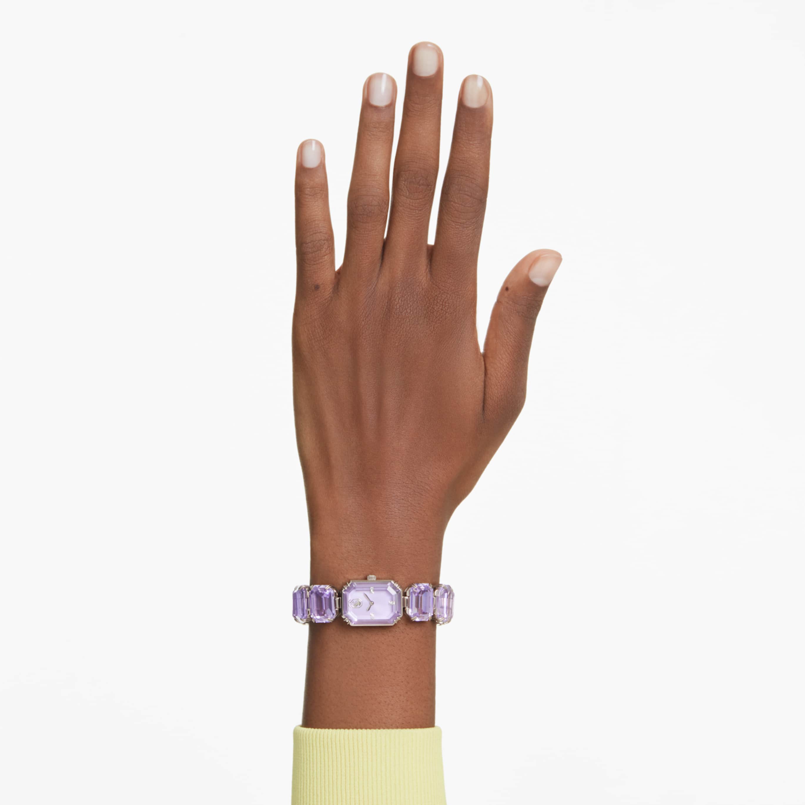 Swarovski Watch Octagon cut bracelet, Pink, Rose gold-tone finish